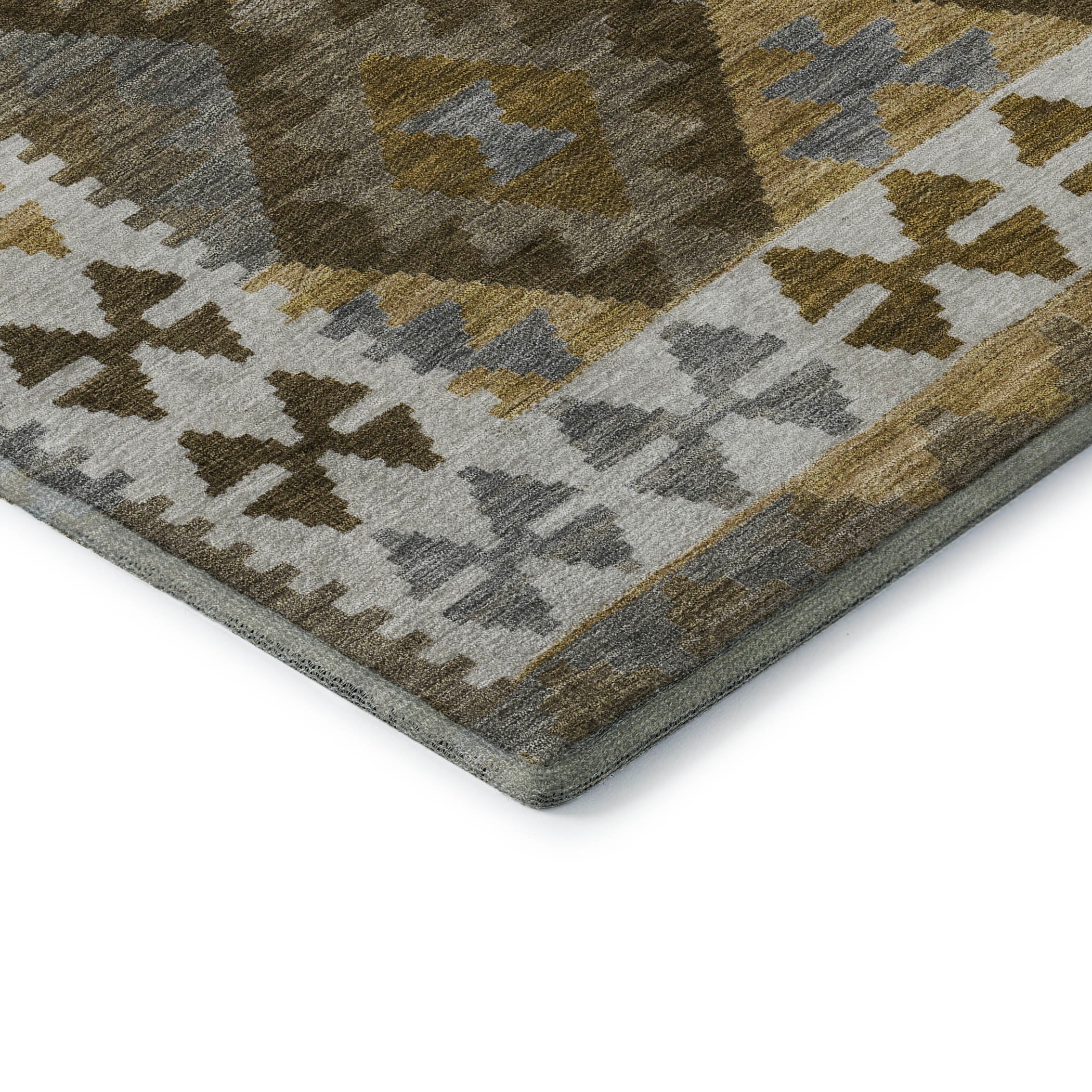 Chiang Mai Machine Washable Transitional Brown Rug 1'8" x 2'6" #shape_Rectangle