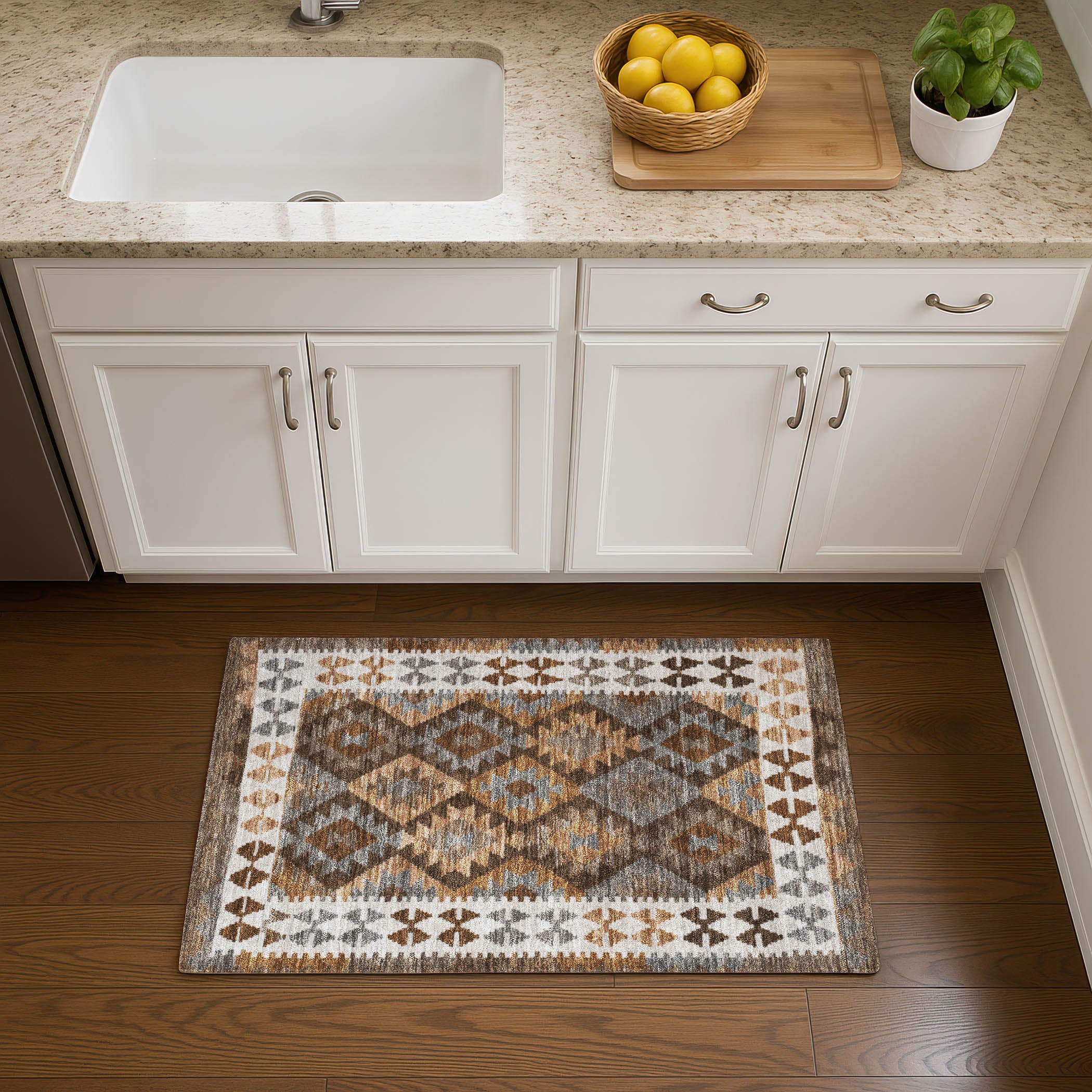 Chiang Mai Machine Washable Transitional Copper Orange Rug 1'8" x 2'6" #shape_Rectangle