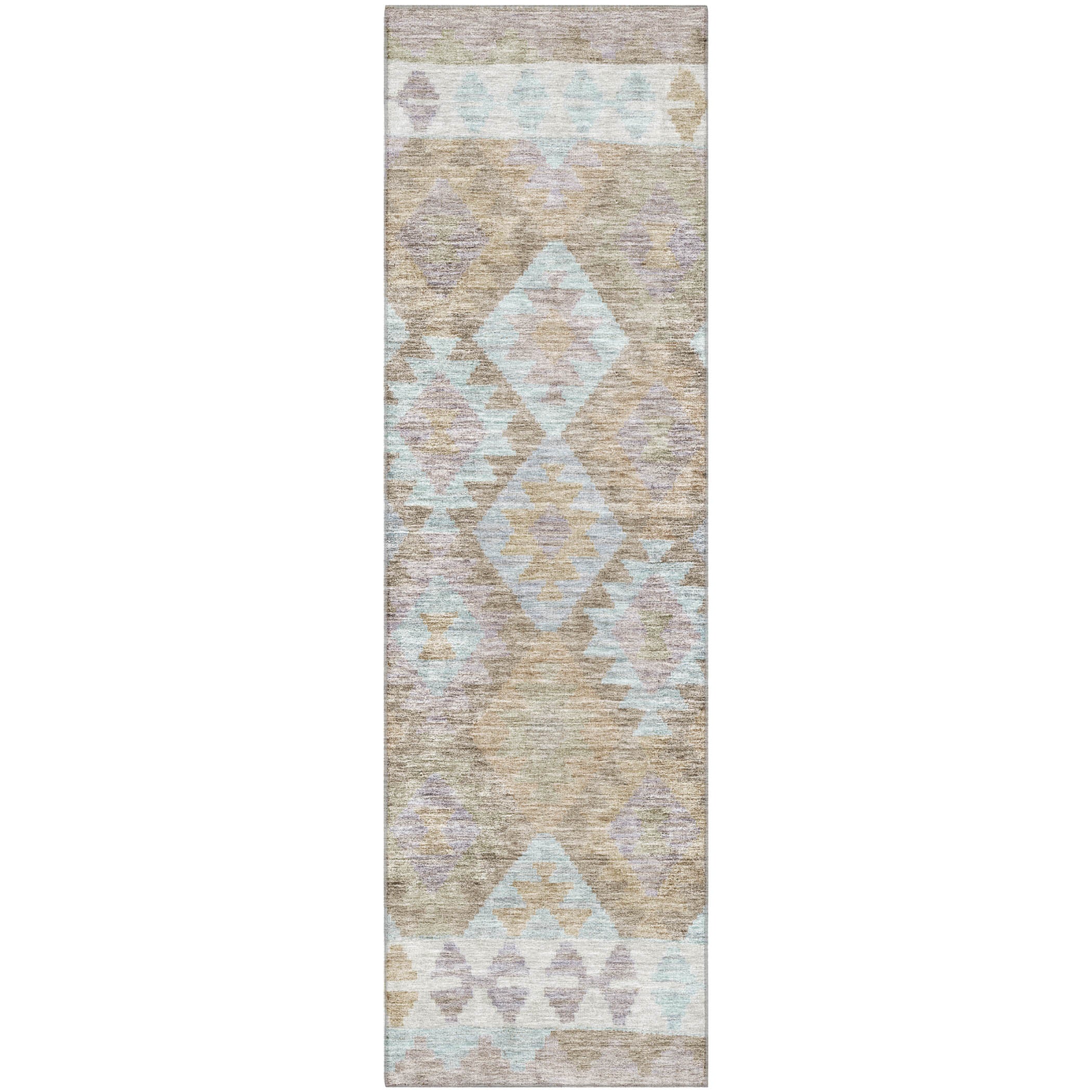 Chiang Mai Machine Washable Transitional Khaki Brown Rug 2'3" x 7'6" #shape_Runner