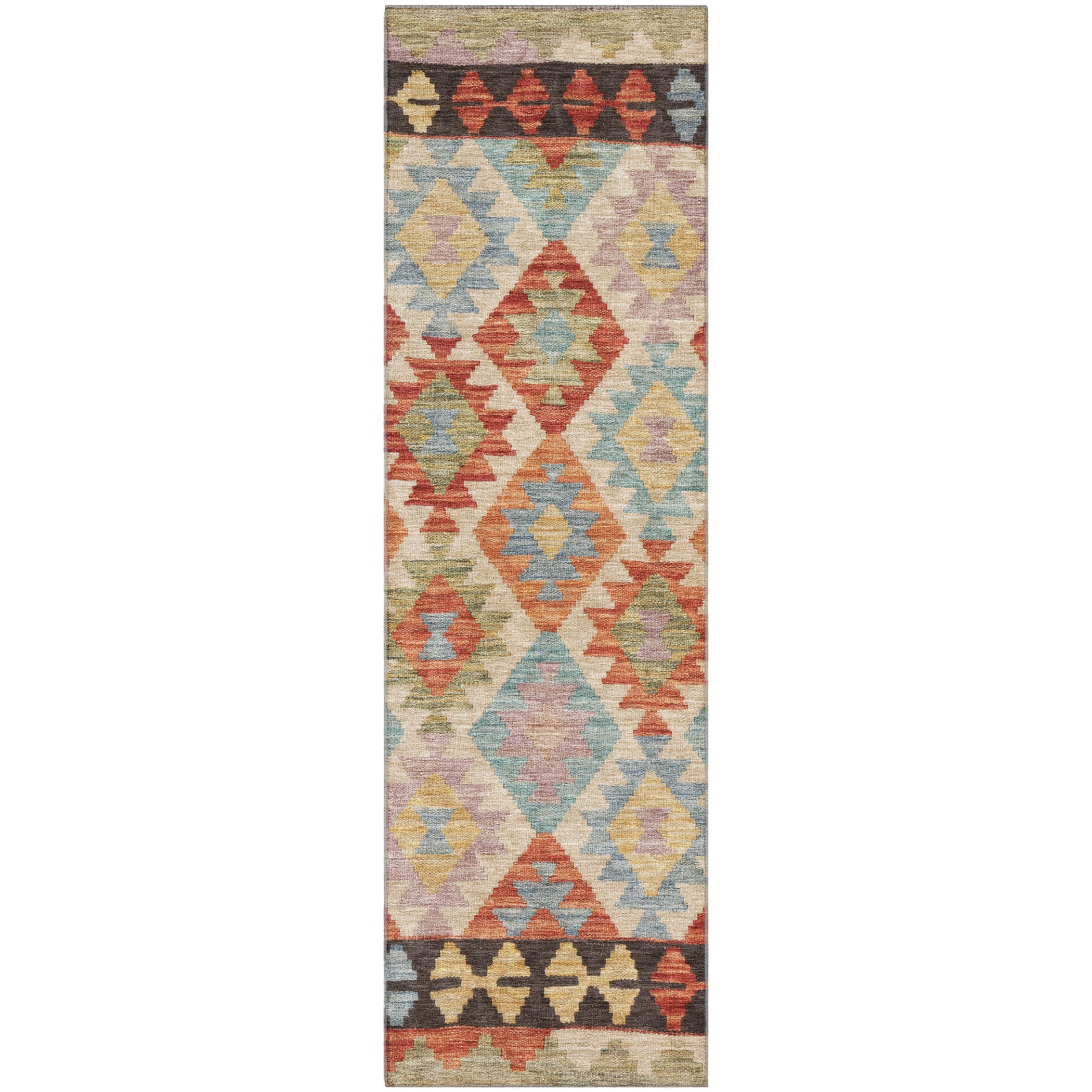 Chiang Mai Machine Washable Transitional Paprika Orange Rug 2'3" x 7'6" #shape_Runner