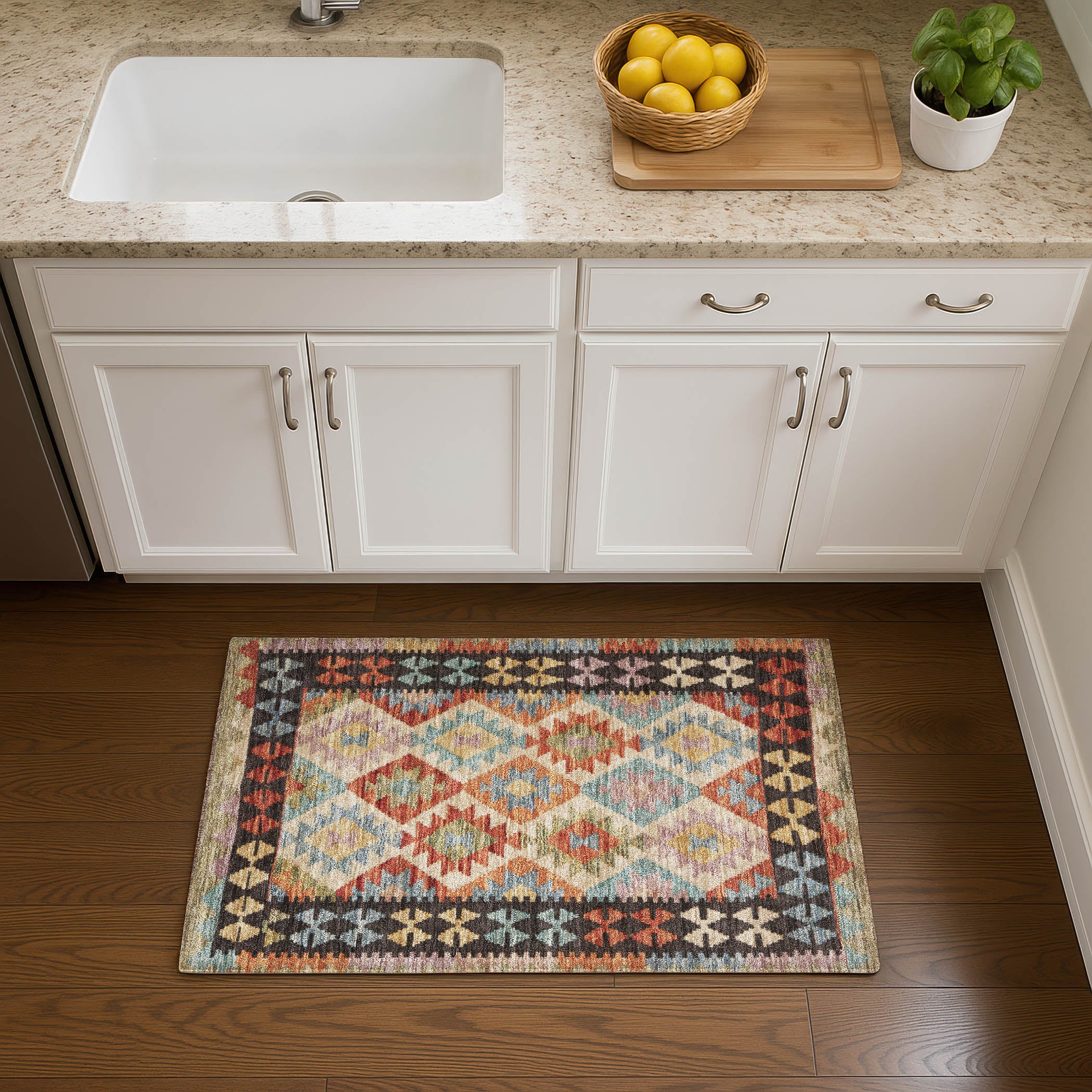 Chiang Mai Machine Washable Transitional Paprika Orange Rug 1'8" x 2'6" #shape_Rectangle