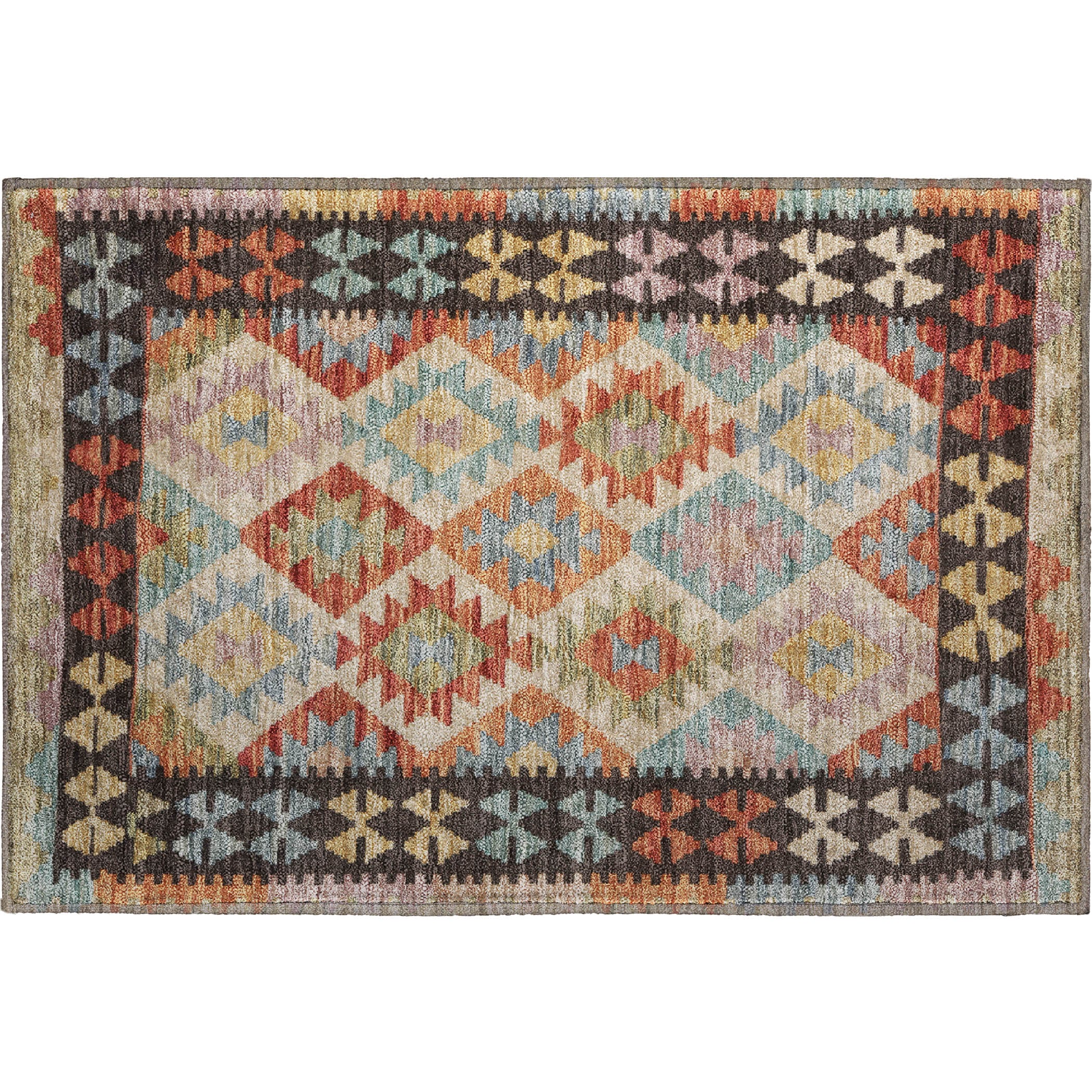 Chiang Mai Machine Washable Transitional Paprika Orange Rug 1'8" x 2'6" #shape_Rectangle