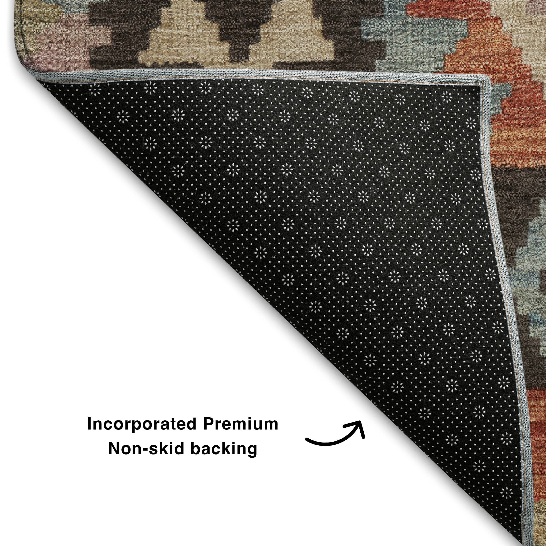 Chiang Mai Machine Washable Transitional Paprika Orange Rug 1'8" x 2'6" #shape_Rectangle