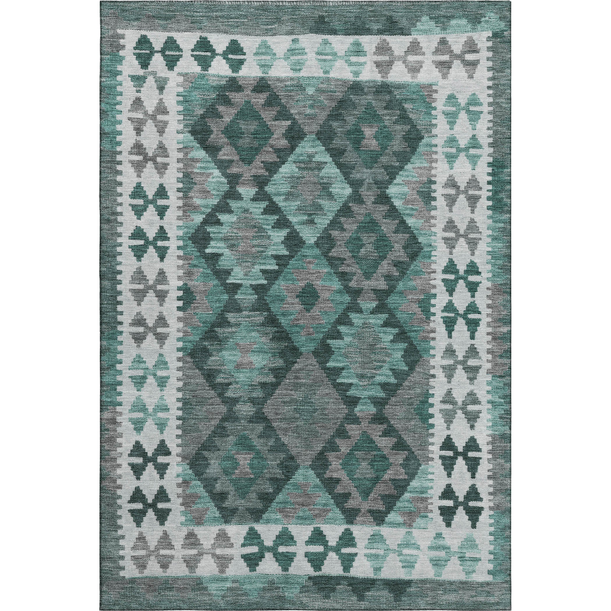 Chiang Mai Machine Washable Transitional Seafoam Blue Rug 2'6" x 3'10" #shape_Rectangle