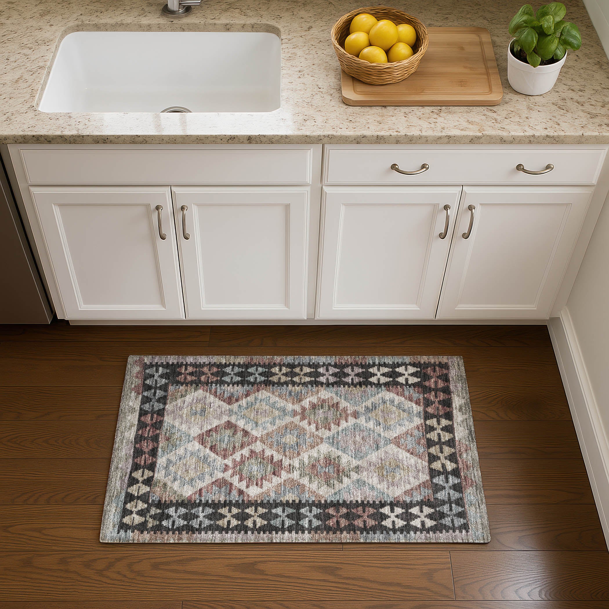 Chiang Mai Machine Washable Transitional Taupe Brown Rug 1'8" x 2'6" #shape_Rectangle