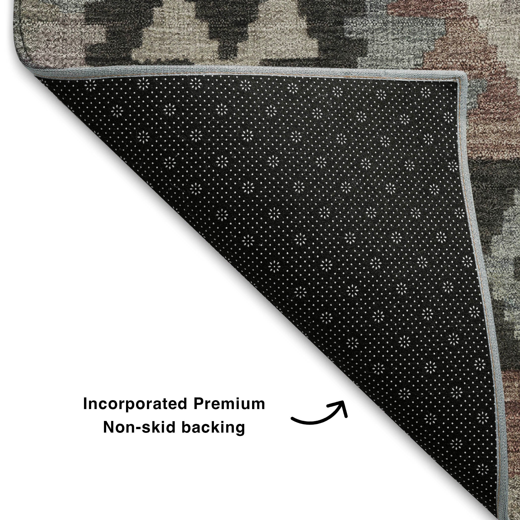 Chiang Mai Machine Washable Transitional Taupe Brown Rug 1'8" x 2'6" #shape_Rectangle