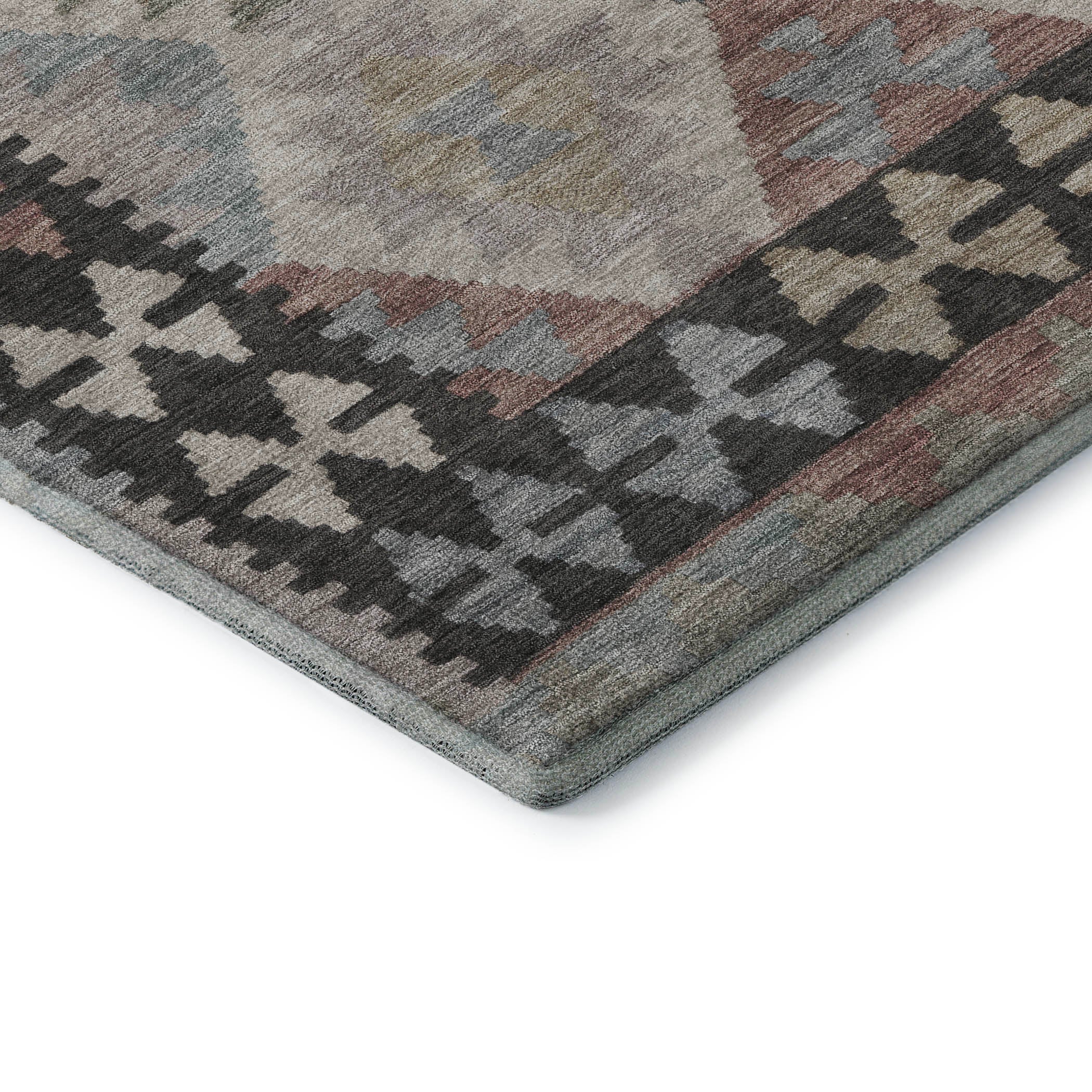 Chiang Mai Machine Washable Transitional Taupe Brown Rug 1'8" x 2'6" #shape_Rectangle