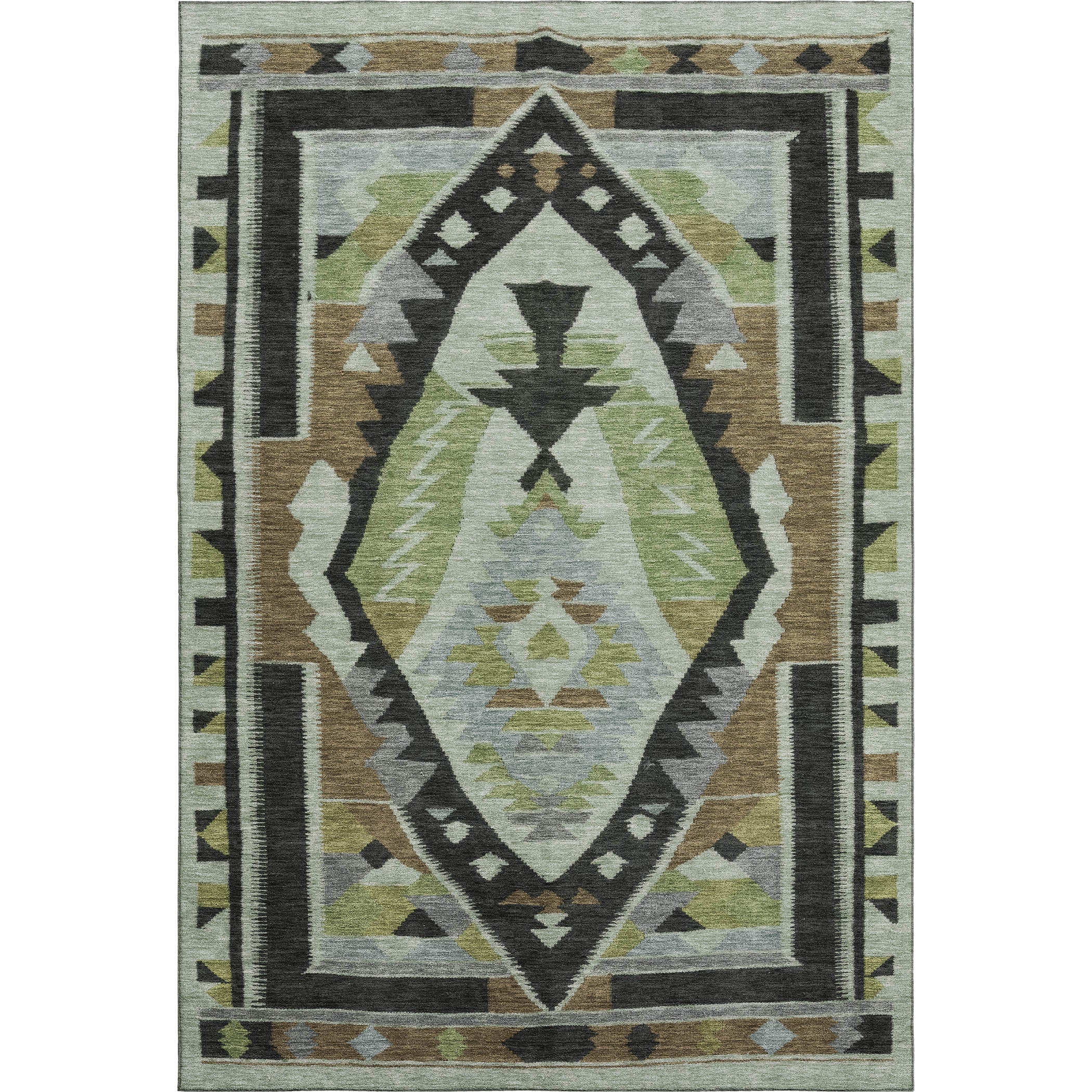 Queenstown Machine Washable Transitional Brown Rug 2'6" x 3'10" #shape_Rectangle