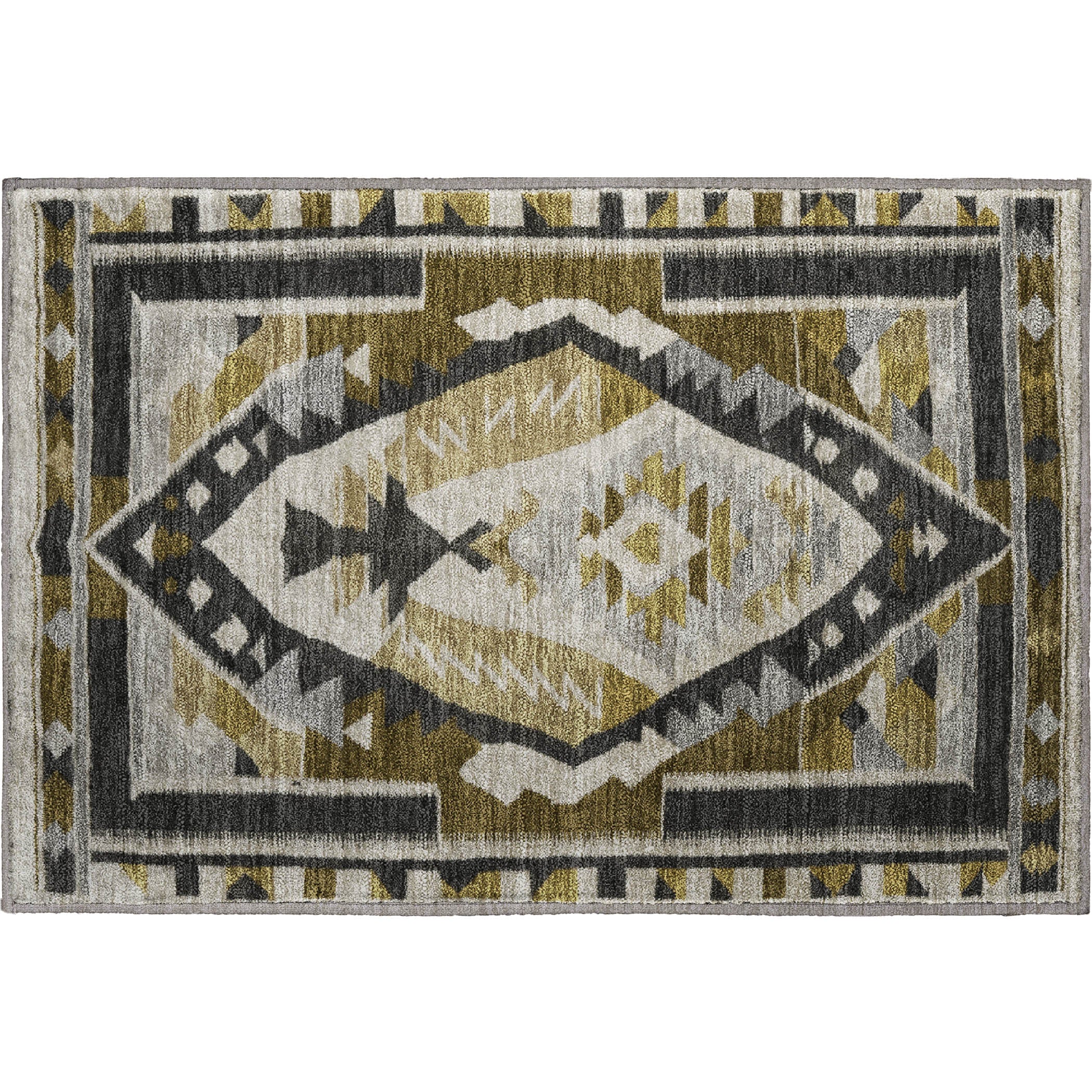 Queenstown Machine Washable Transitional Chocolate Brown Rug 1'8" x 2'6" #shape_Rectangle