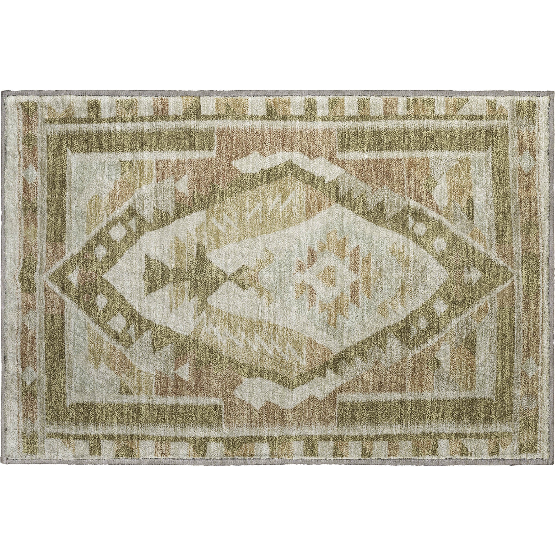 Queenstown Machine Washable Transitional Linen Ivory Rug 1'8" x 2'6" #shape_Rectangle