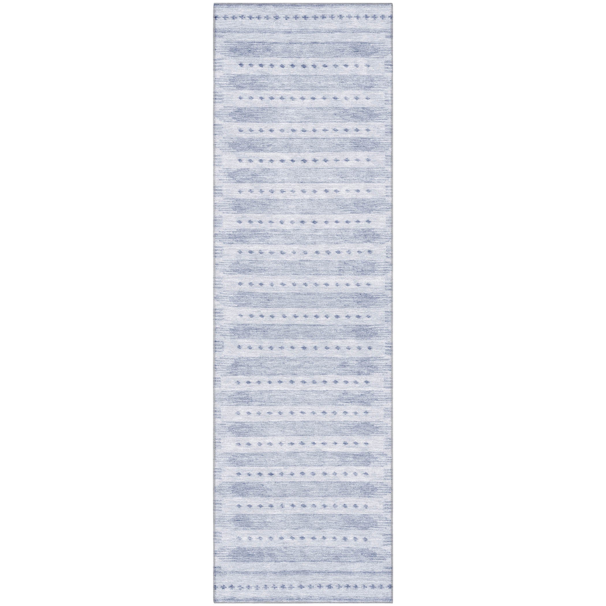 Sintra Machine Washable Transitional Blue Rug 2'3" x 7'6" #shape_Runner