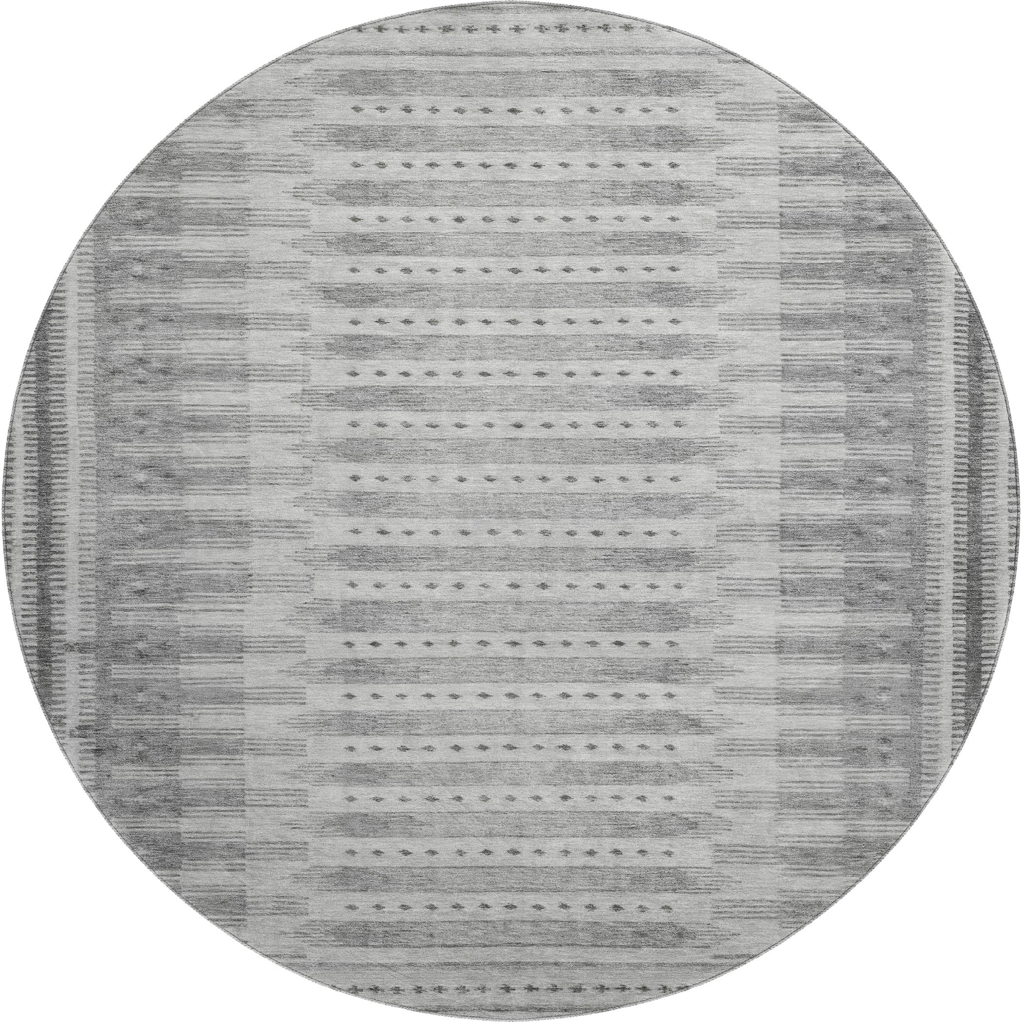 Sintra Machine Washable Transitional Gray Rug 8' x 8' #shape_Round