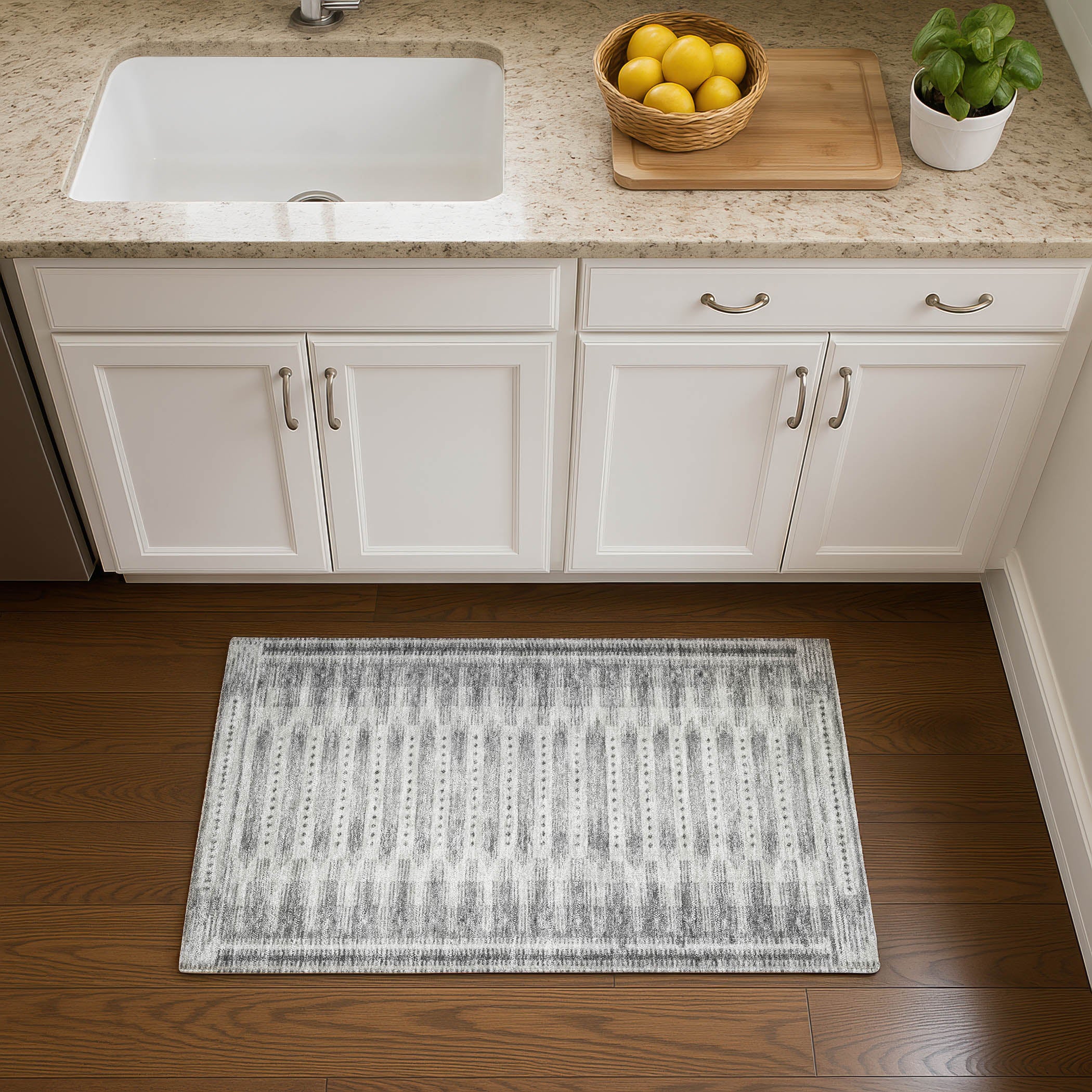 Sintra Machine Washable Transitional Gray Rug 1'8" x 2'6" #shape_Rectangle