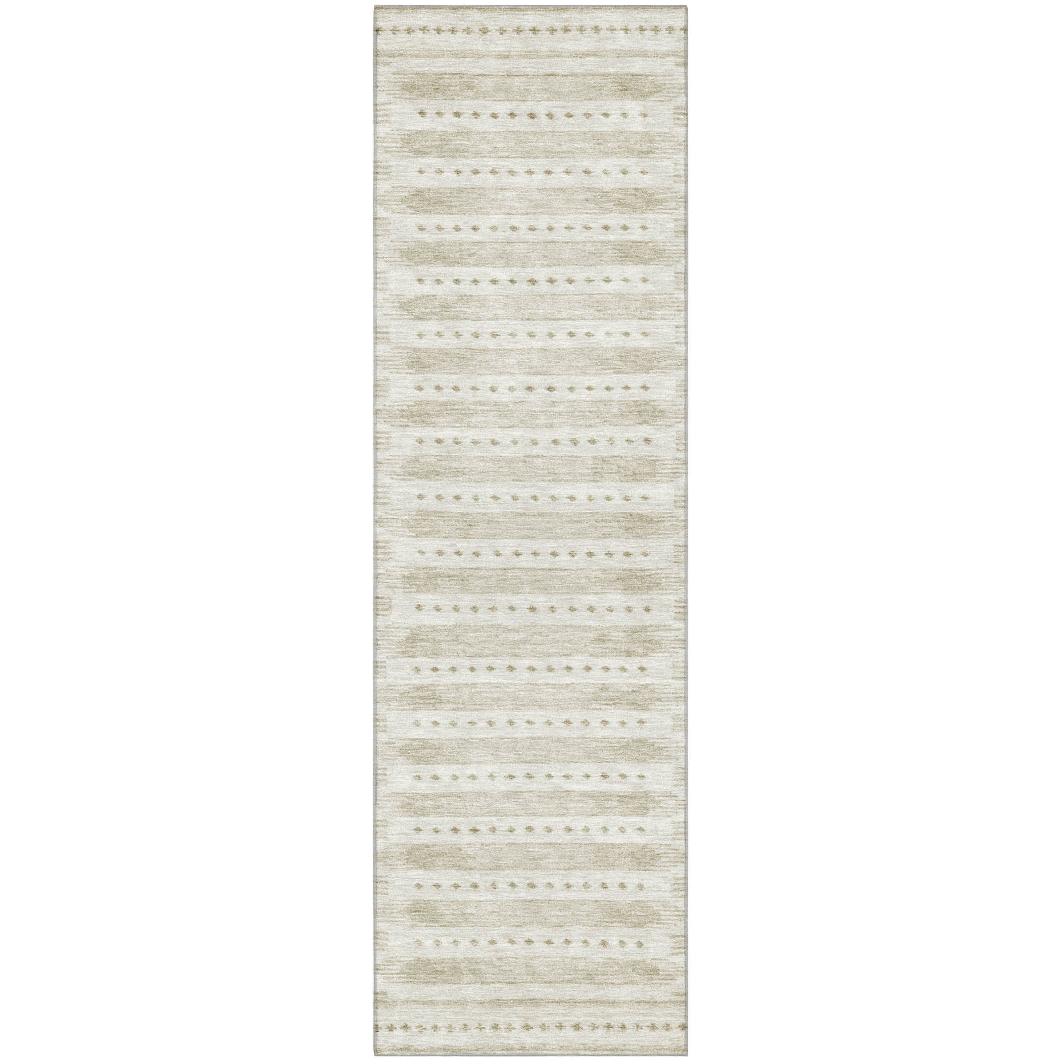 Sintra Machine Washable Transitional Khaki Brown Rug 2'3" x 7'6" #shape_Runner