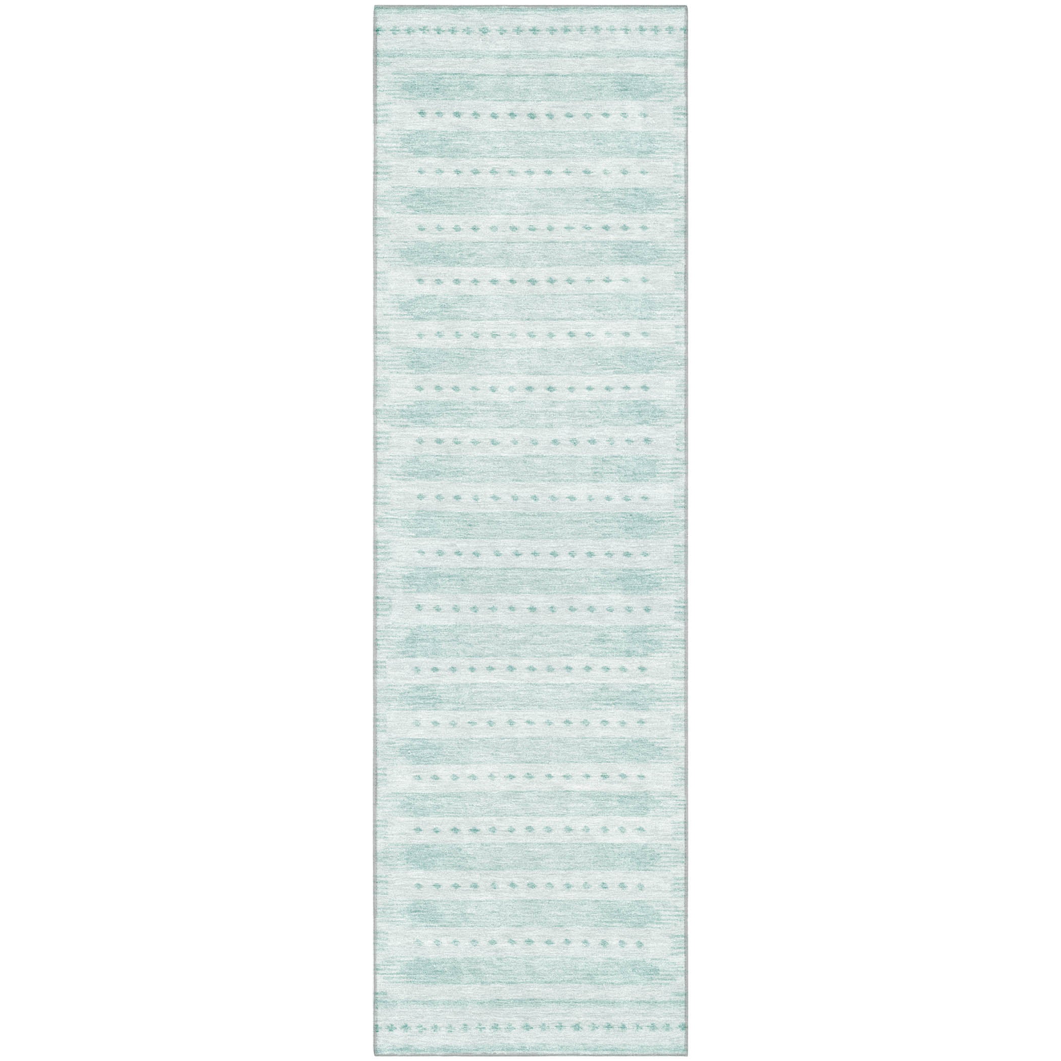 Sintra Machine Washable Transitional Turquoise Teal Rug 2'3" x 7'6" #shape_Runner