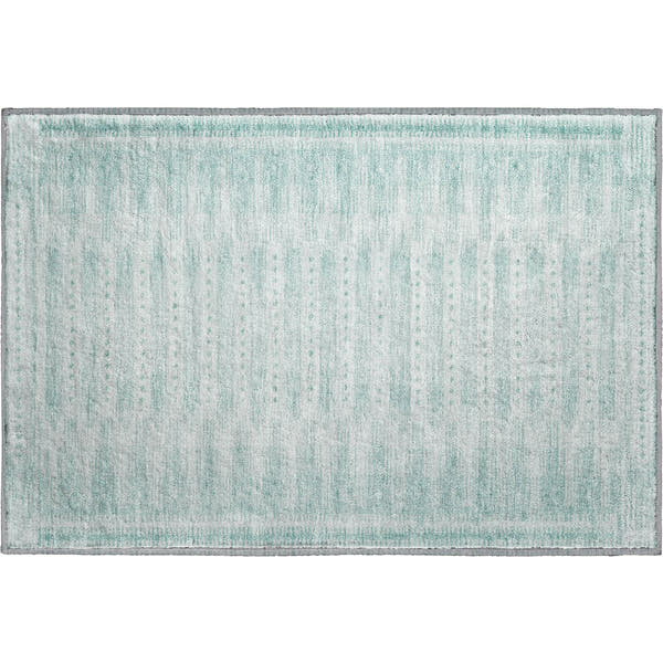 Sintra Machine Washable Transitional Turquoise Teal Rug 1'8" x 2'6"