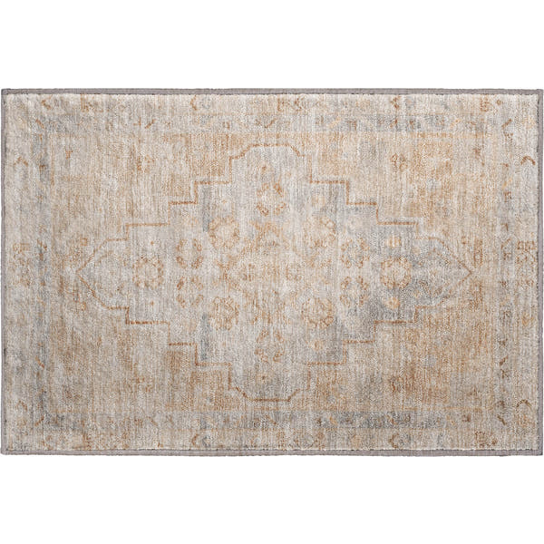 Zanzibar Machine Washable Transitional Copper Orange Rug 1'8" x 2'6"