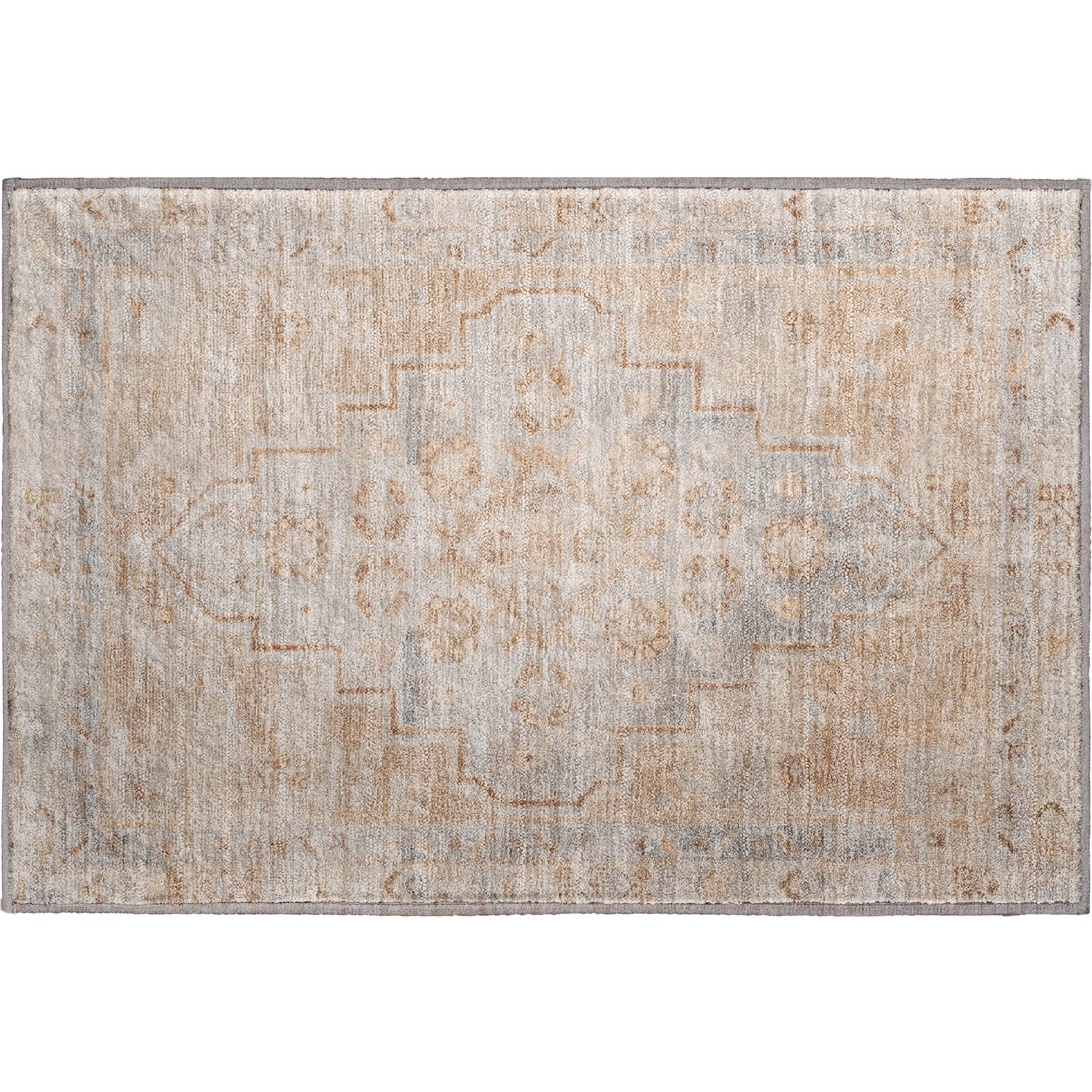 Zanzibar Machine Washable Transitional Copper Orange Rug 1'8" x 2'6" #shape_Rectangle
