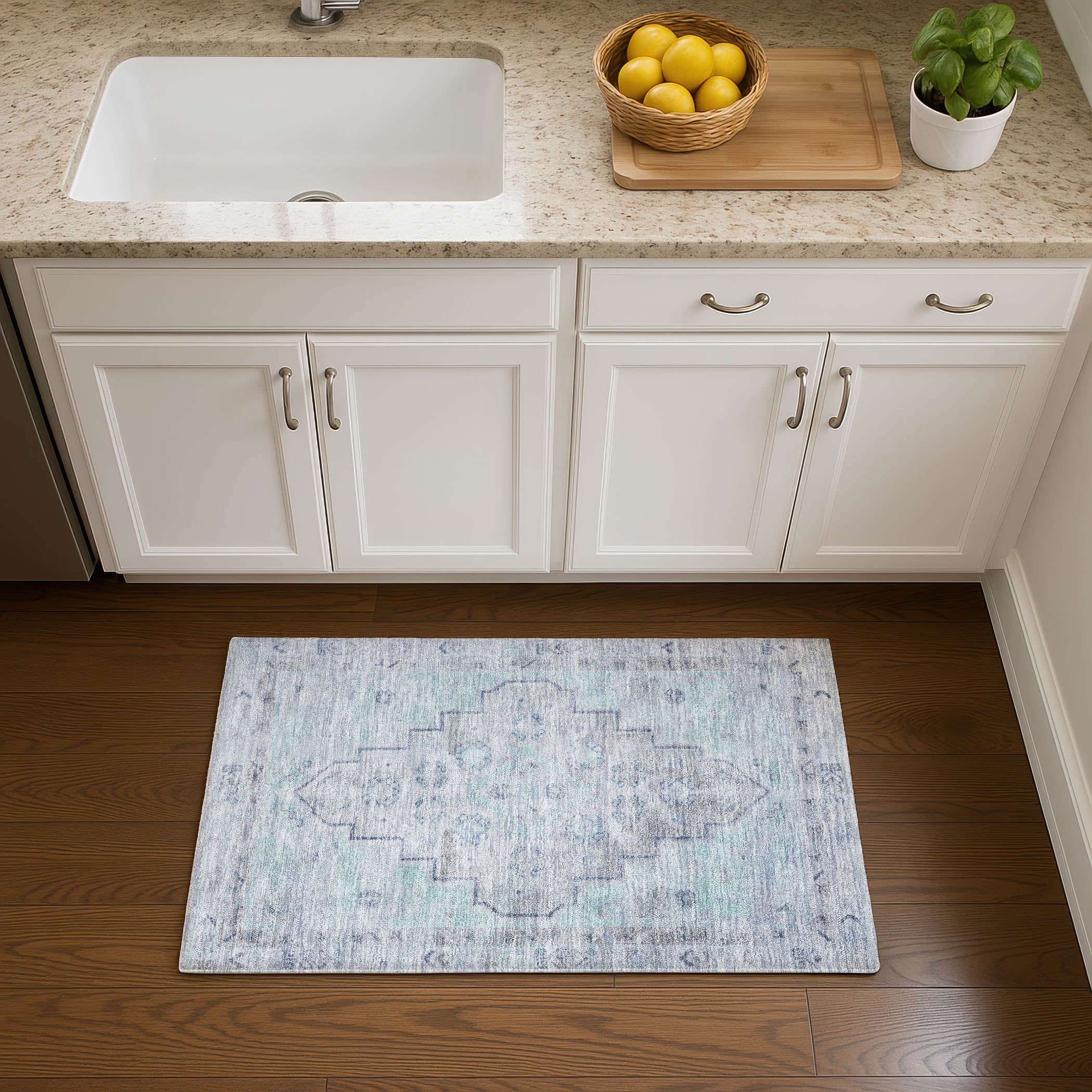 Zanzibar Machine Washable Transitional Gray Rug 1'8" x 2'6" #shape_Rectangle
