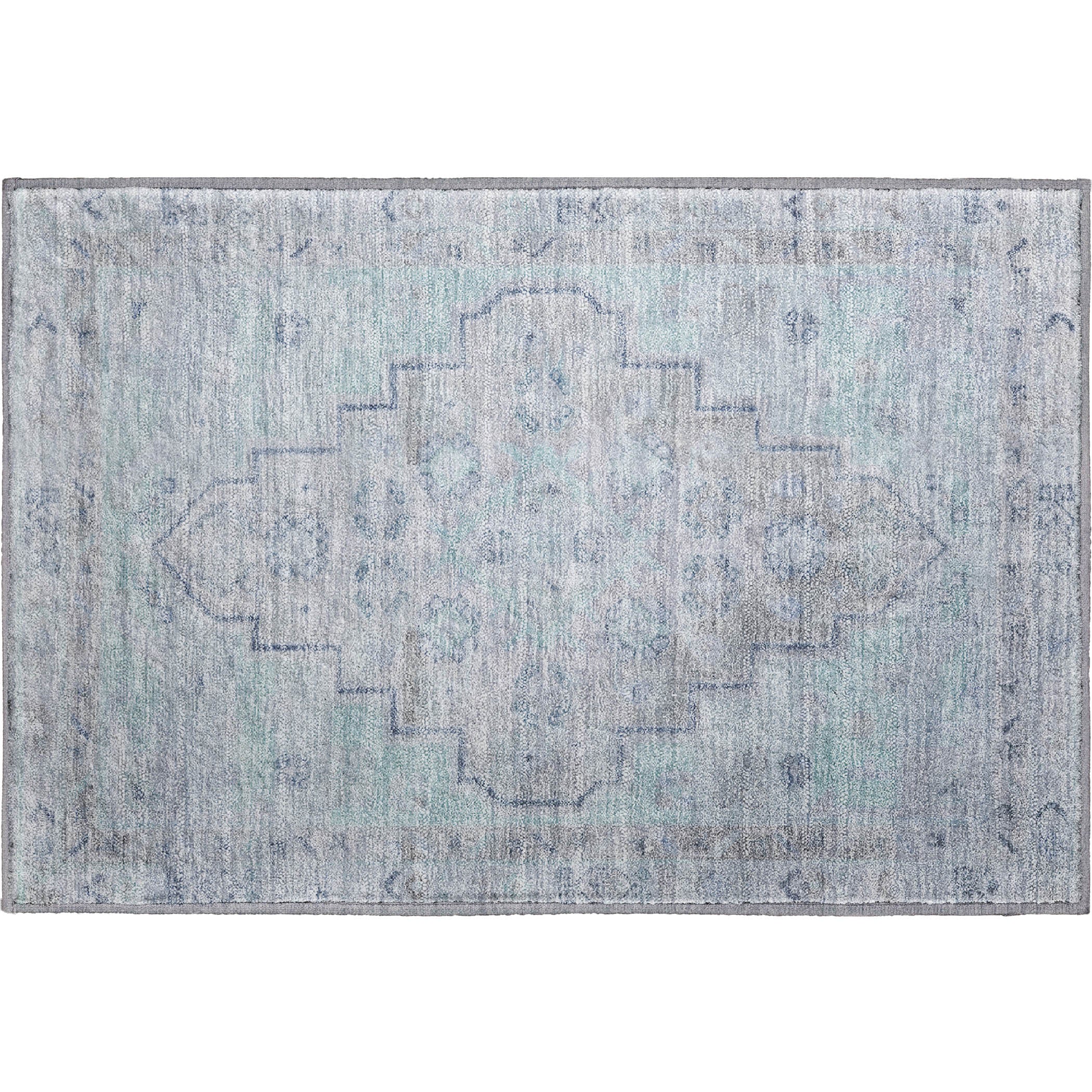 Zanzibar Machine Washable Transitional Gray Rug 1'8" x 2'6" #shape_Rectangle