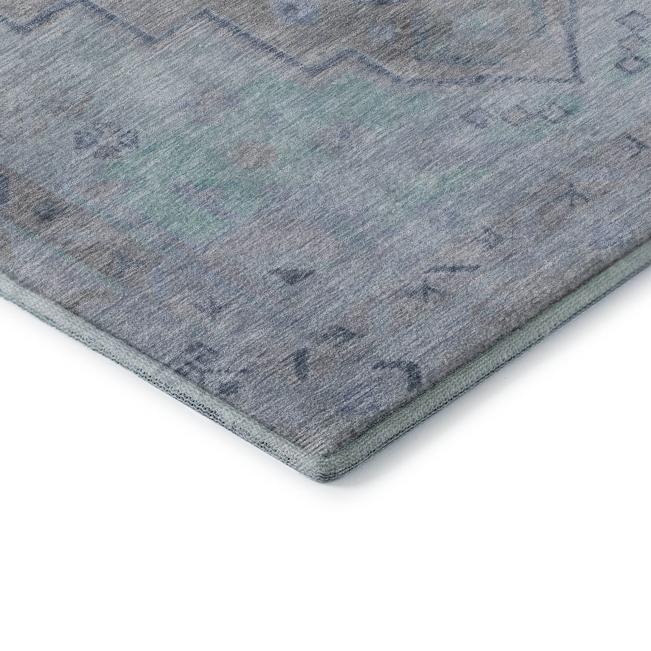 Zanzibar Machine Washable Transitional Gray Rug 1'8" x 2'6" #shape_Rectangle