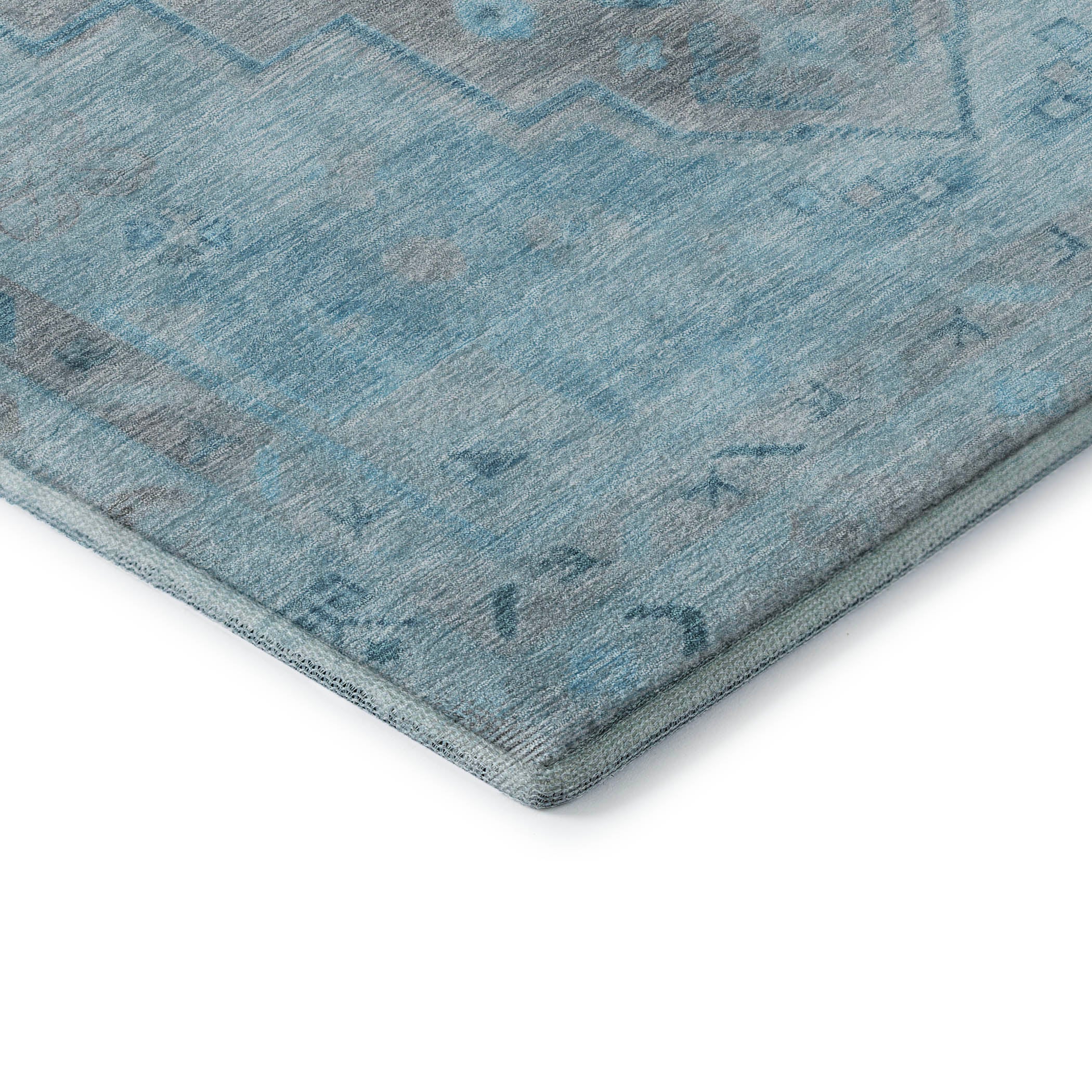 Zanzibar Machine Washable Transitional Sky Blue Rug 1'8" x 2'6" #shape_Rectangle
