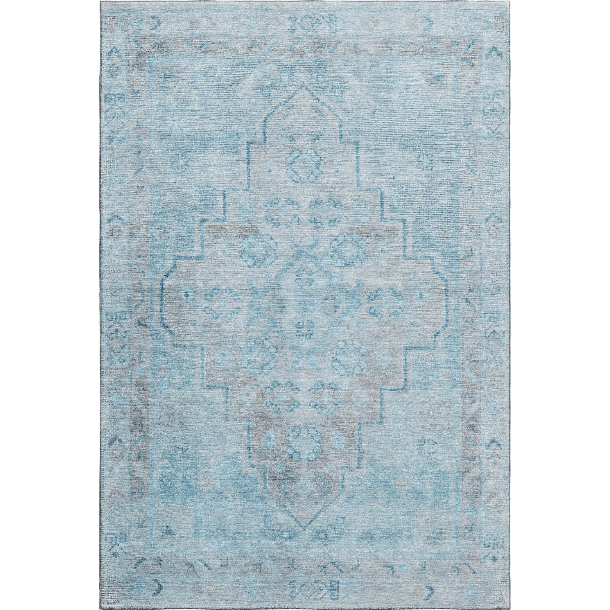 Zanzibar Machine Washable Transitional Sky Blue Rug 2'6" x 3'10" #shape_Rectangle