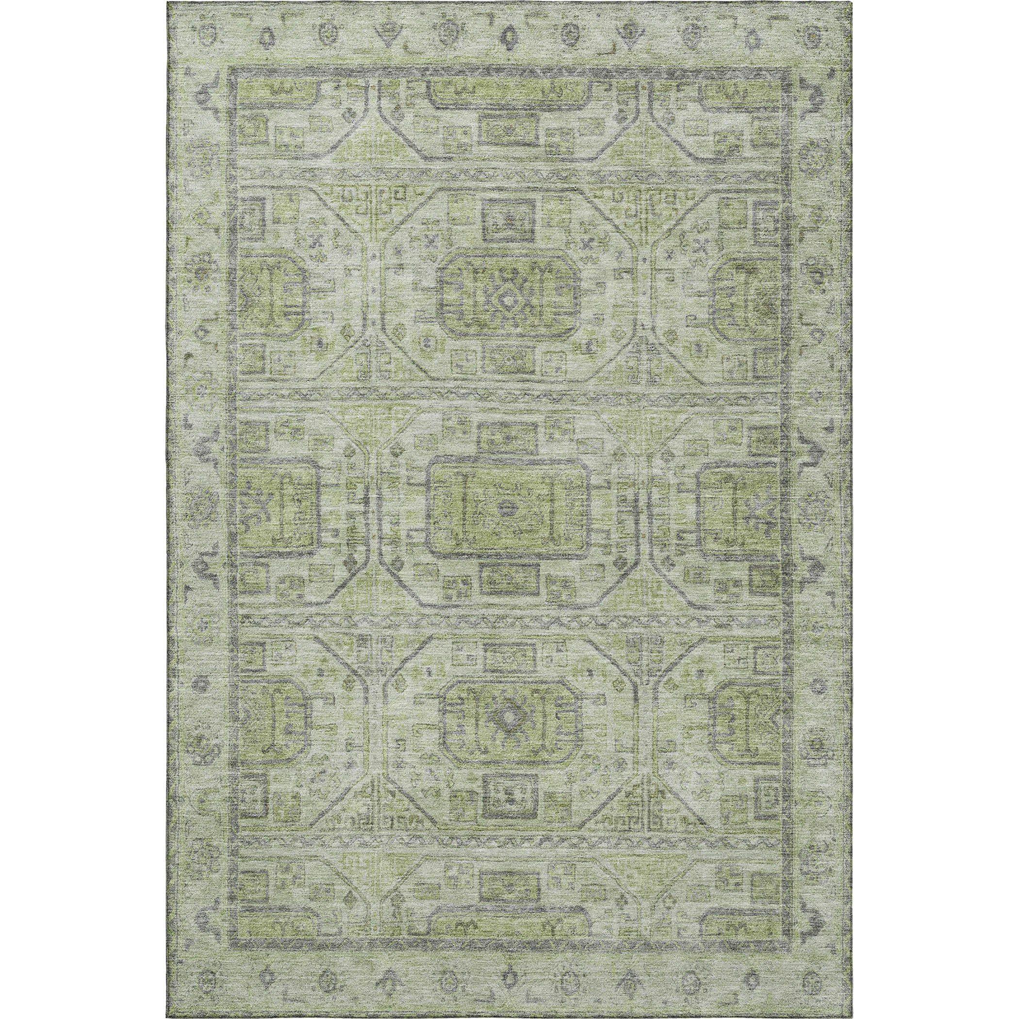 Lima Machine Washable Transitional Aloe Green Rug 2'6" x 3'10" #shape_Rectangle