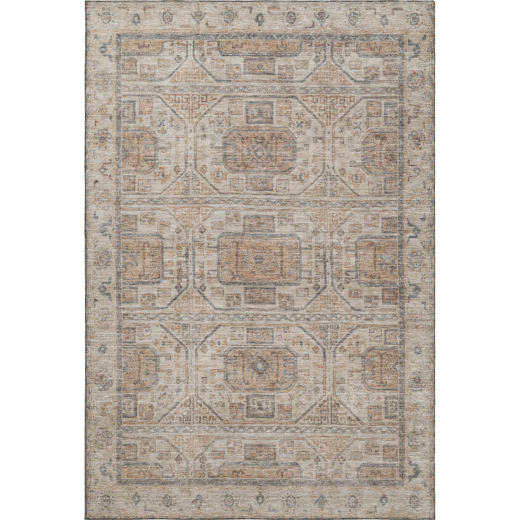 Lima Machine Washable Transitional Beige Brown Rug 2'6" x 3'10" #shape_Rectangle