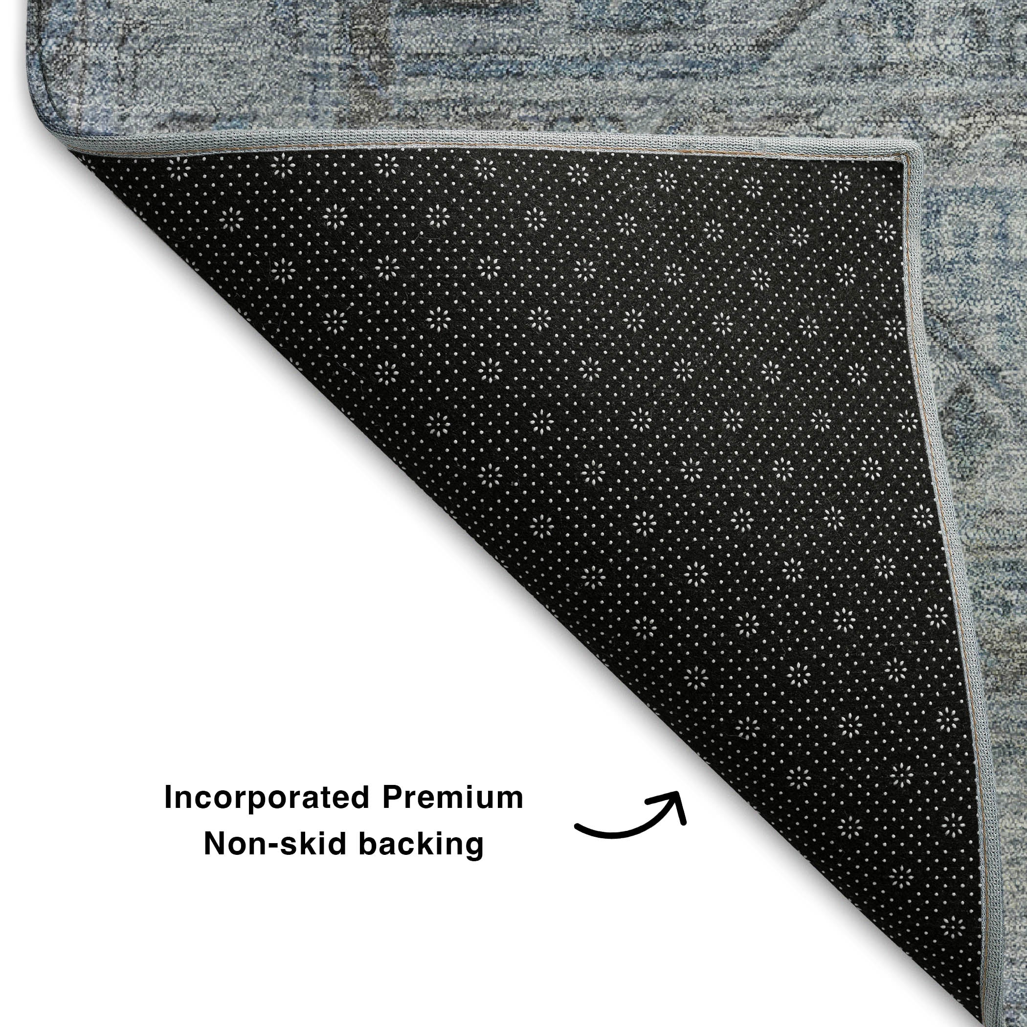 Lima Machine Washable Transitional Blue Rug 1'8" x 2'6" #shape_Rectangle