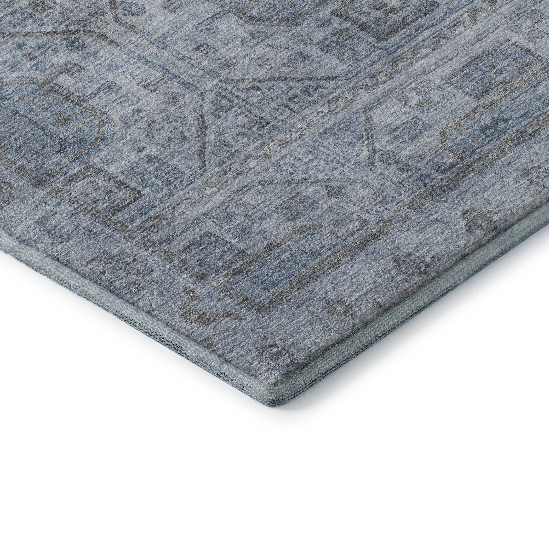 Lima Machine Washable Transitional Blue Rug 1'8" x 2'6" #shape_Rectangle