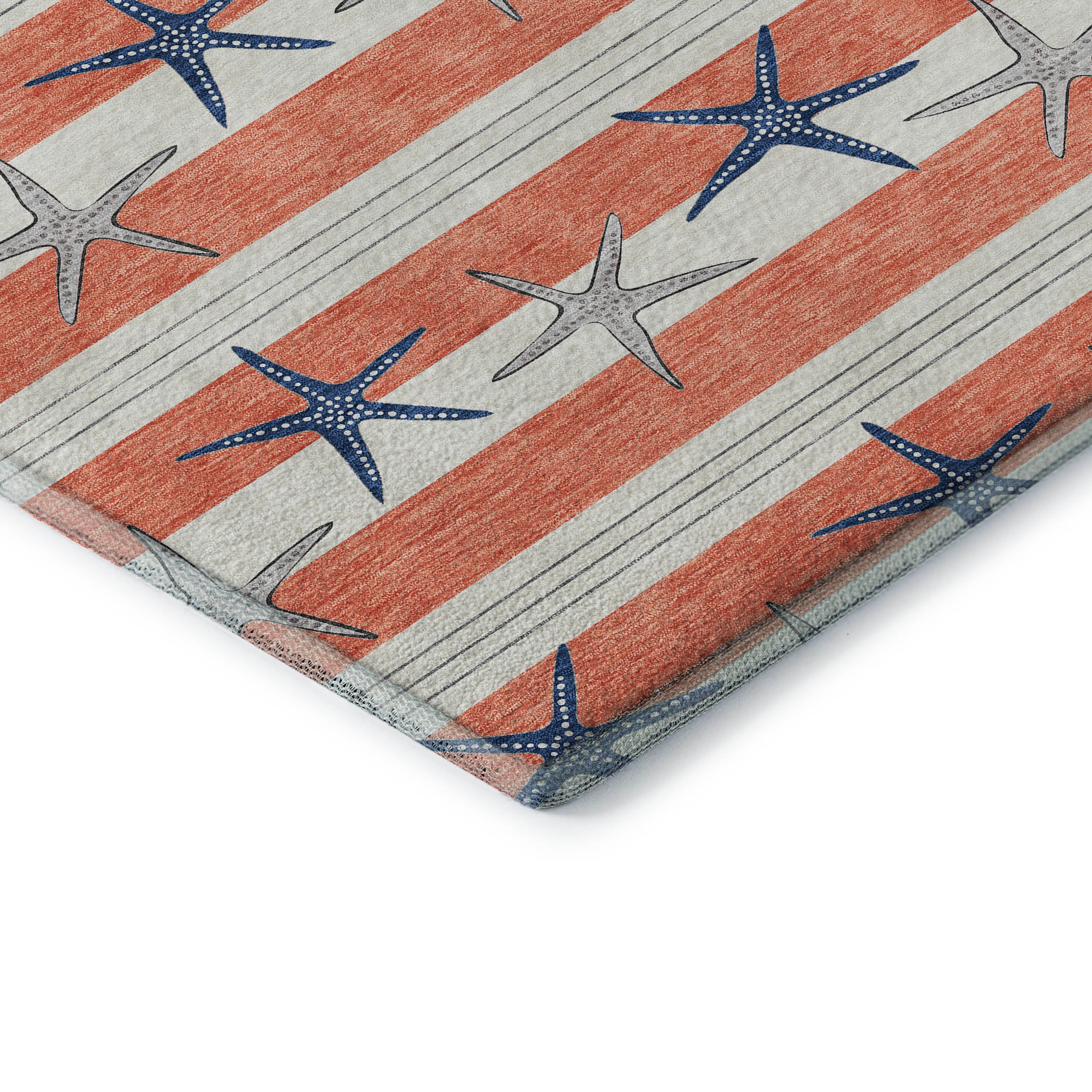 Oslo Machine Washable Coastal Coral Orange Rug 1'8" x 2'6" #shape_Rectangle
