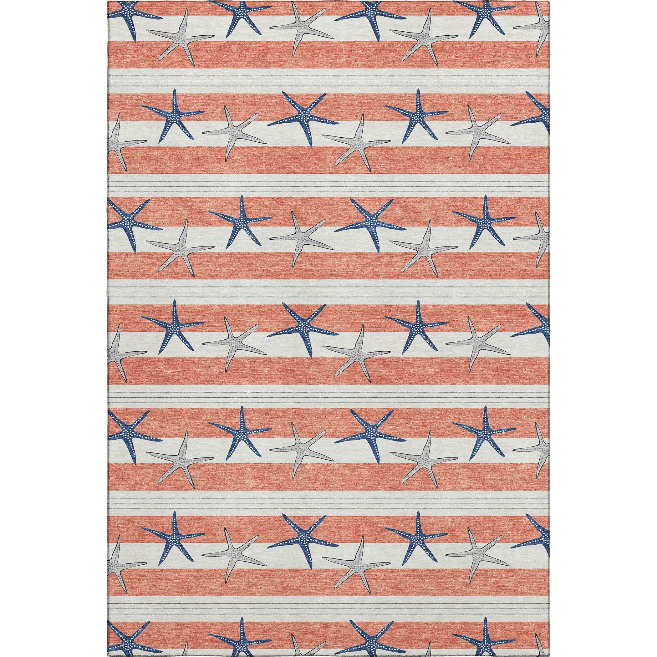 Oslo Machine Washable Coastal Coral Orange Rug 2'6" x 3'10" #shape_Rectangle