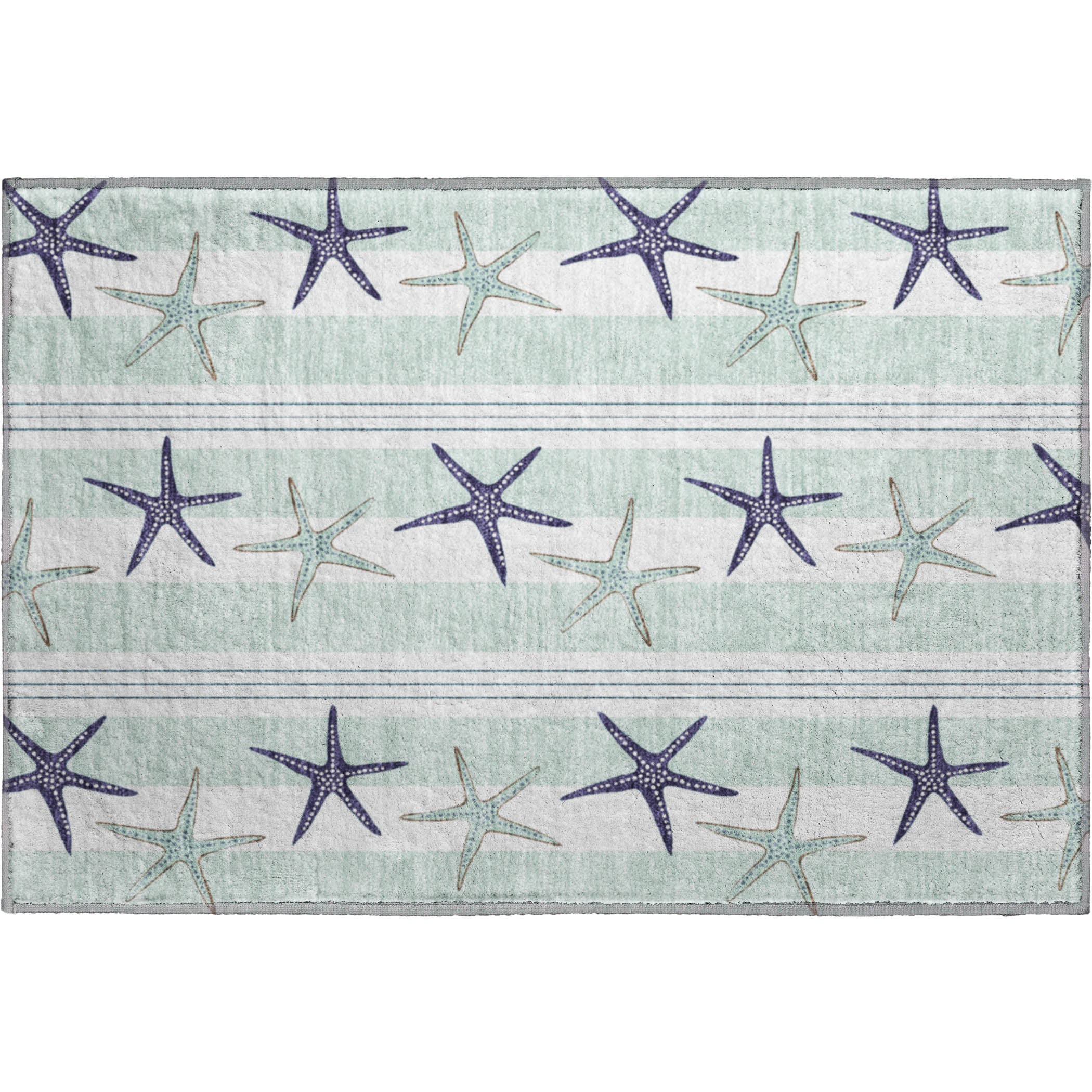 Oslo Machine Washable Coastal Seaglass Blue Rug 1'8" x 2'6" #shape_Rectangle