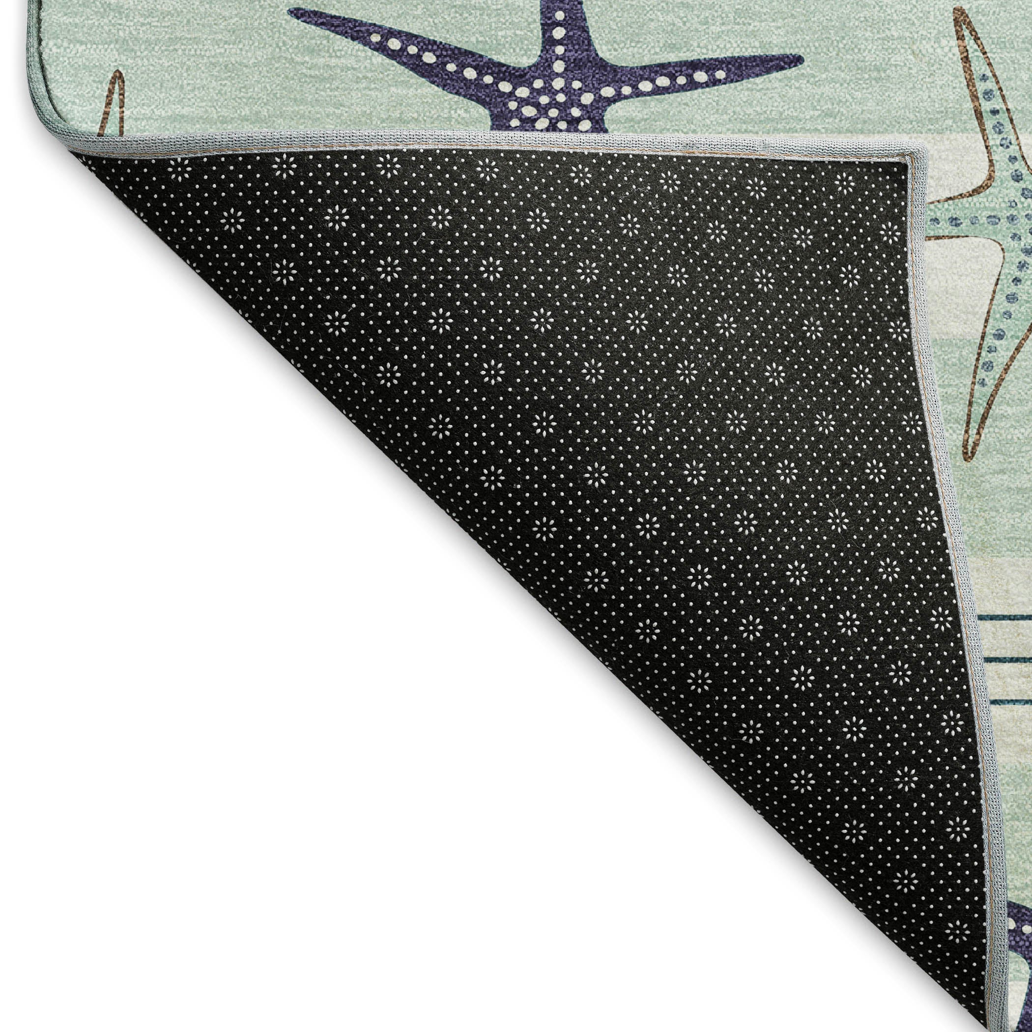 Oslo Machine Washable Coastal Seaglass Blue Rug 1'8" x 2'6" #shape_Rectangle