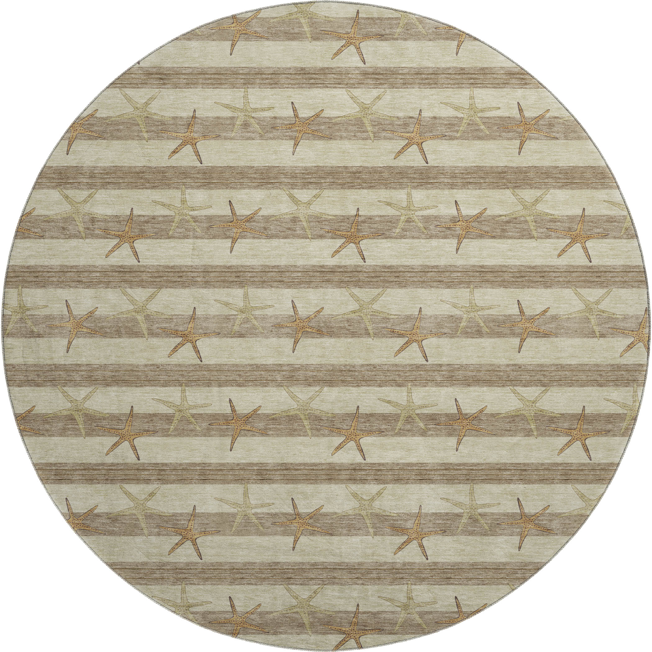Oslo Machine Washable Coastal Tan Beige Rug 8' x 8' #shape_Round