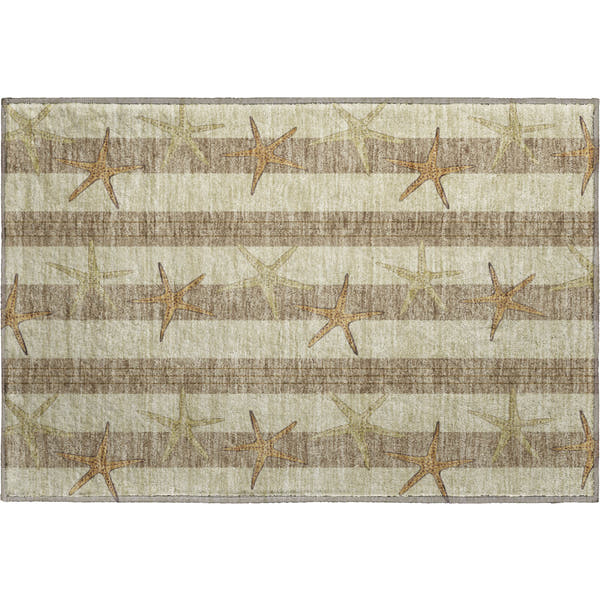 Oslo Machine Washable Coastal Tan Beige Rug 1'8" x 2'6"