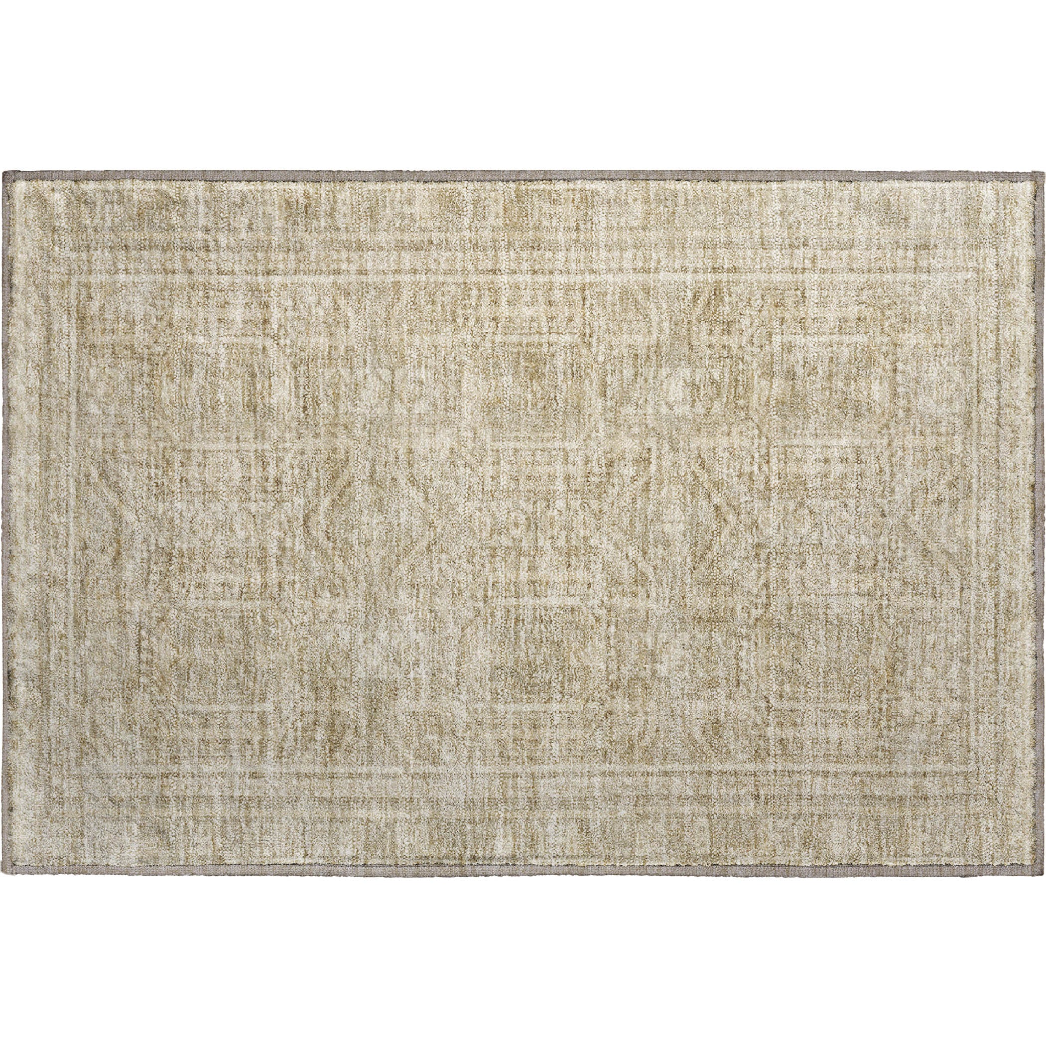 Porto Machine Washable Transitional Beige Brown Rug 1'8" x 2'6" #shape_Rectangle