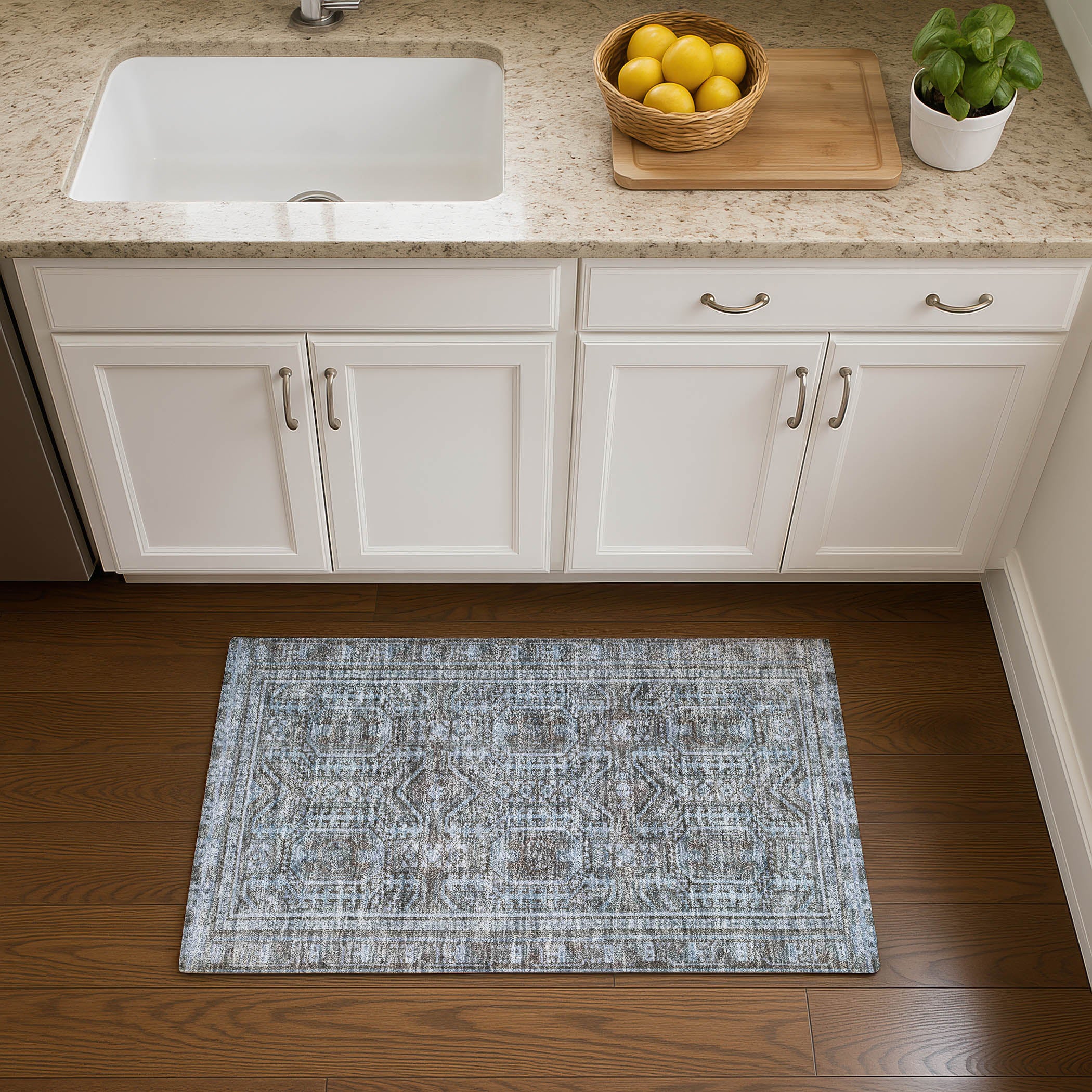 Porto Machine Washable Transitional Chocolate Brown Rug 1'8" x 2'6" #shape_Rectangle