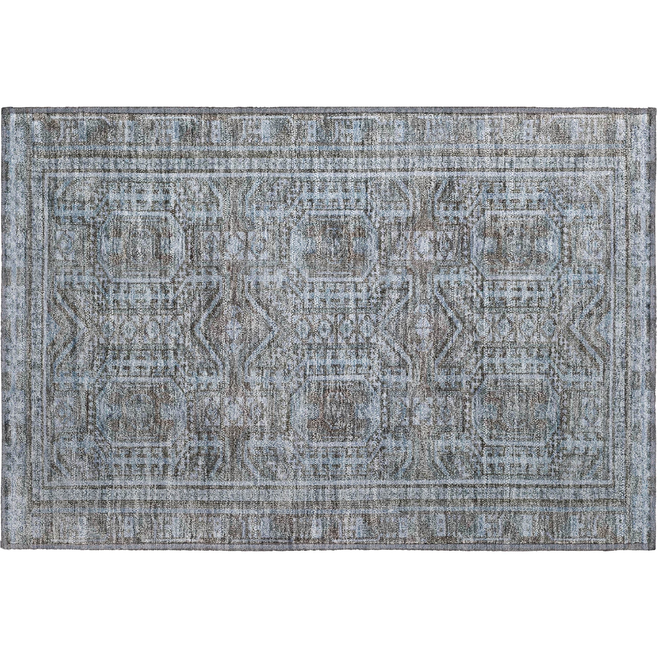 Porto Machine Washable Transitional Chocolate Brown Rug 1'8" x 2'6" #shape_Rectangle