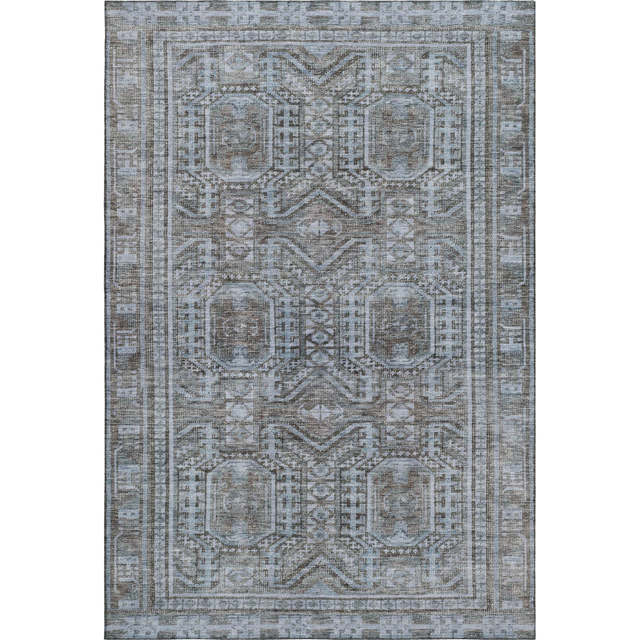 Porto Machine Washable Transitional Chocolate Brown Rug 2'6" x 3'10" #shape_Rectangle