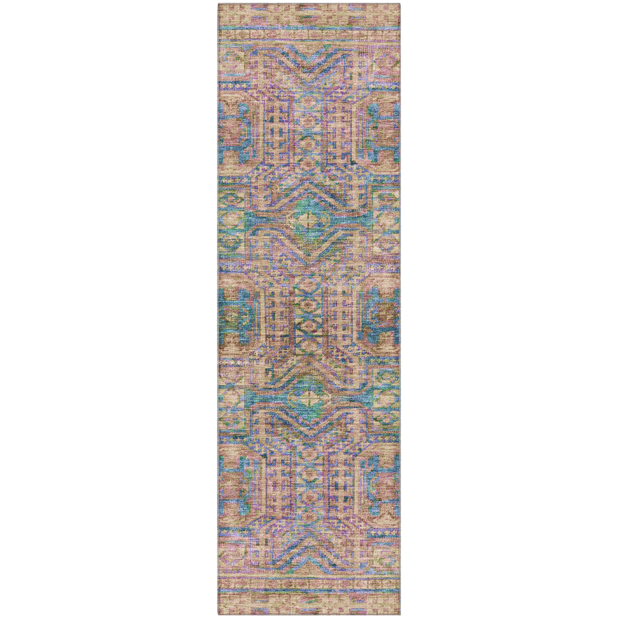 Porto Machine Washable Transitional Orange Rug 2'3" x 7'6" #shape_Runner