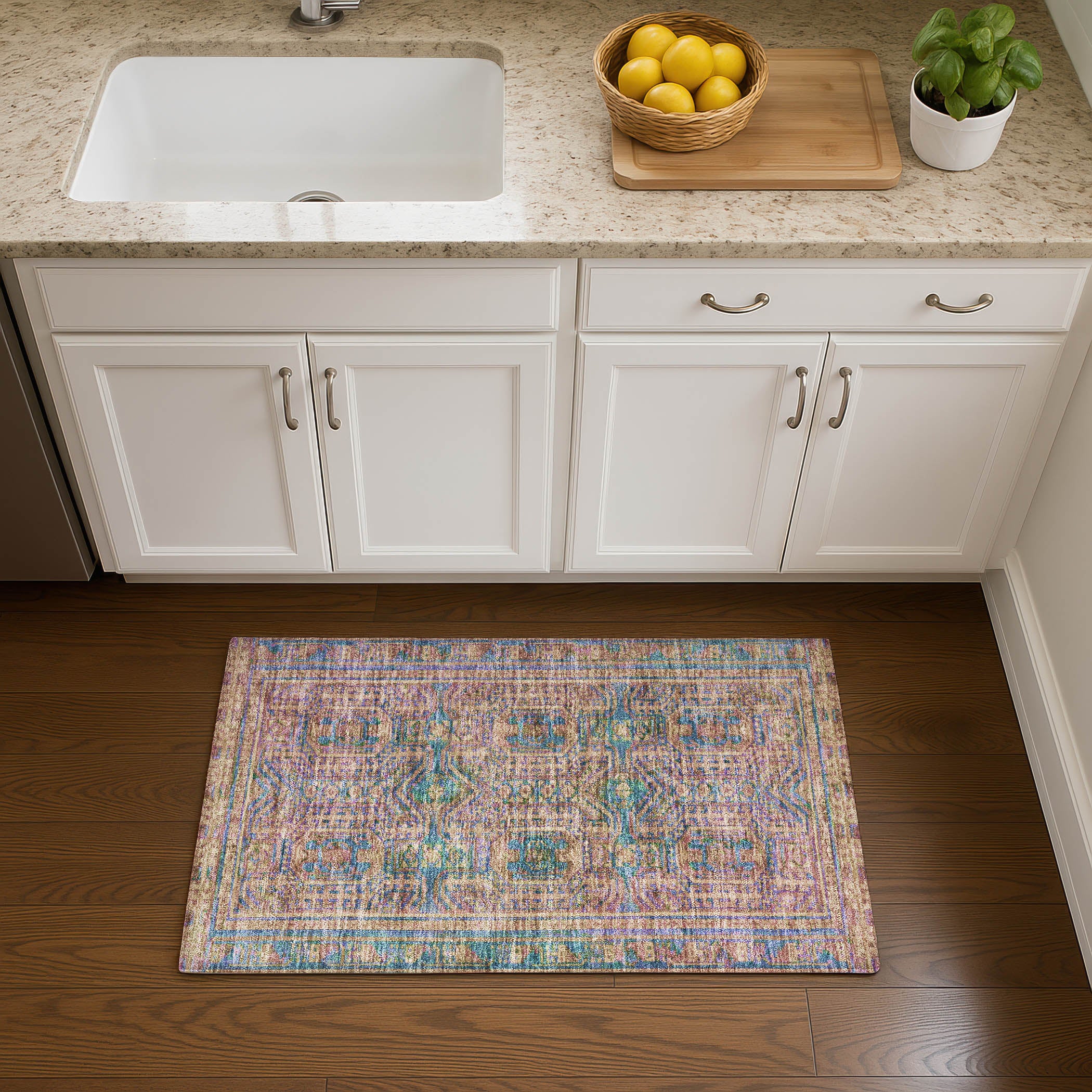 Porto Machine Washable Transitional Orange Rug 1'8" x 2'6" #shape_Rectangle