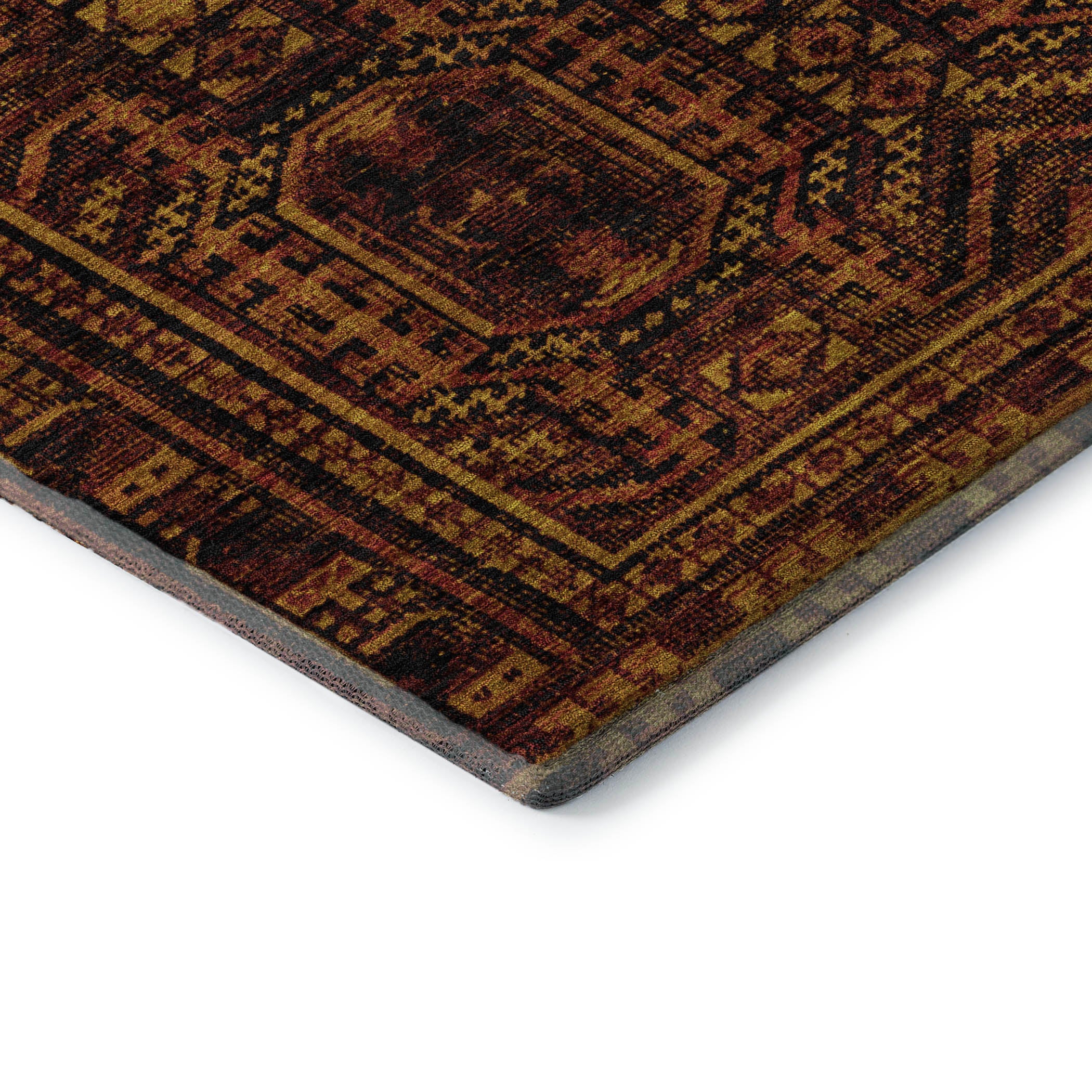 Porto Machine Washable Transitional Paprika Orange Rug 1'8" x 2'6" #shape_Rectangle