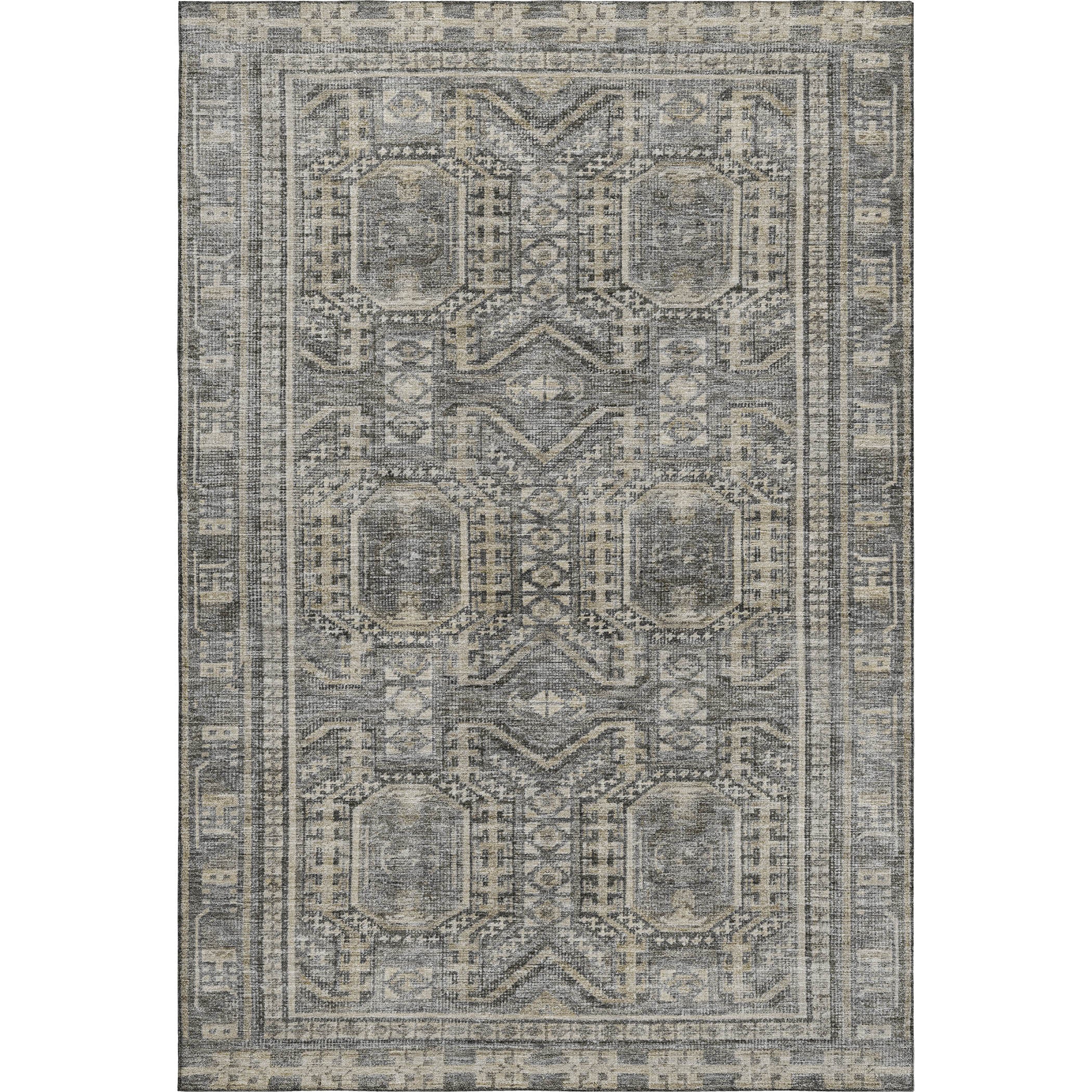 Porto Machine Washable Transitional Pewter Gray Rug 2'6" x 3'10" #shape_Rectangle