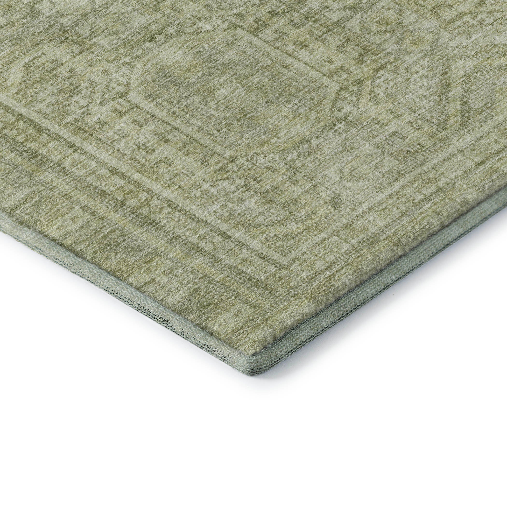 Porto Machine Washable Transitional Sage Green Rug 1'8" x 2'6" #shape_Rectangle