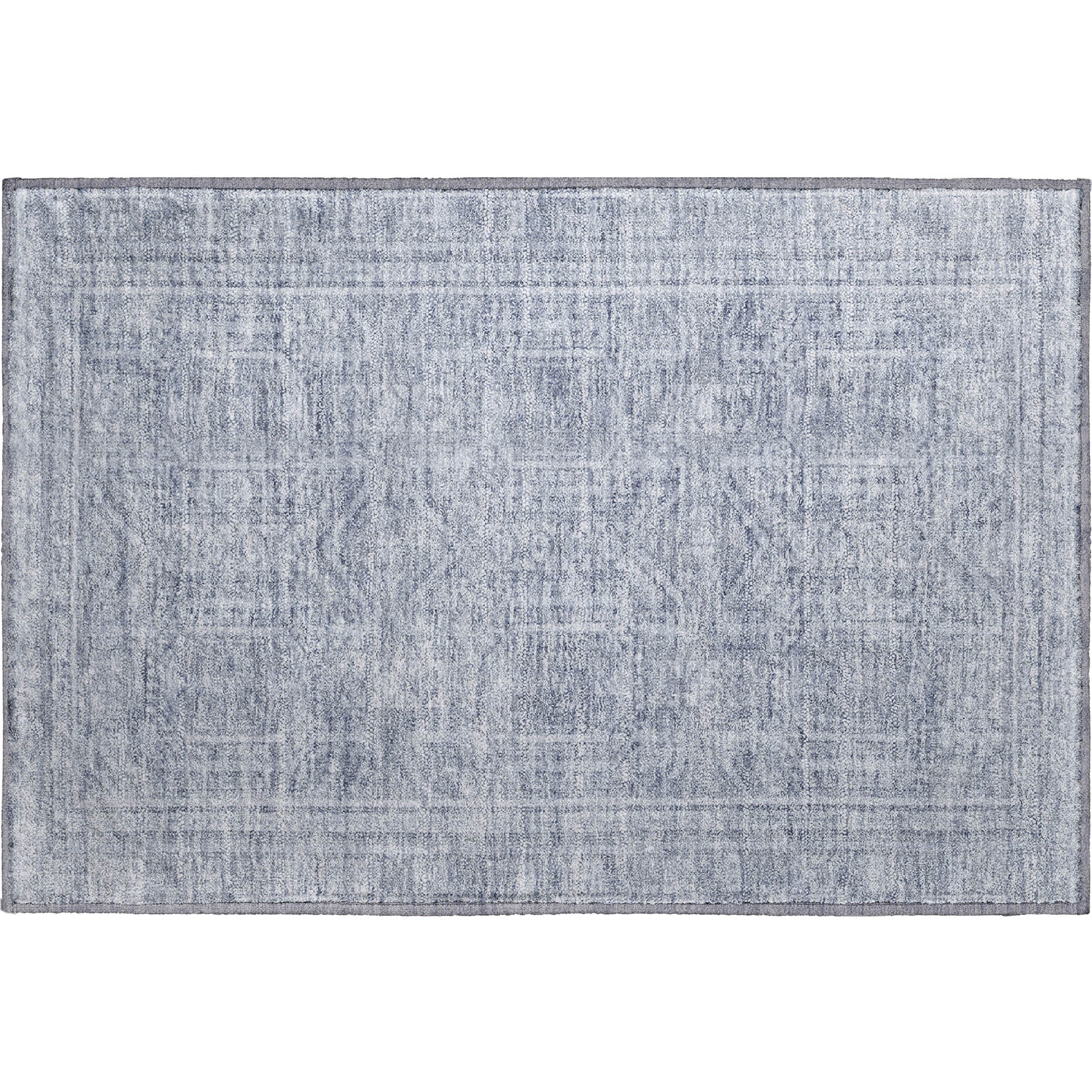 Porto Machine Washable Transitional Sky Blue Rug 1'8" x 2'6" #shape_Rectangle