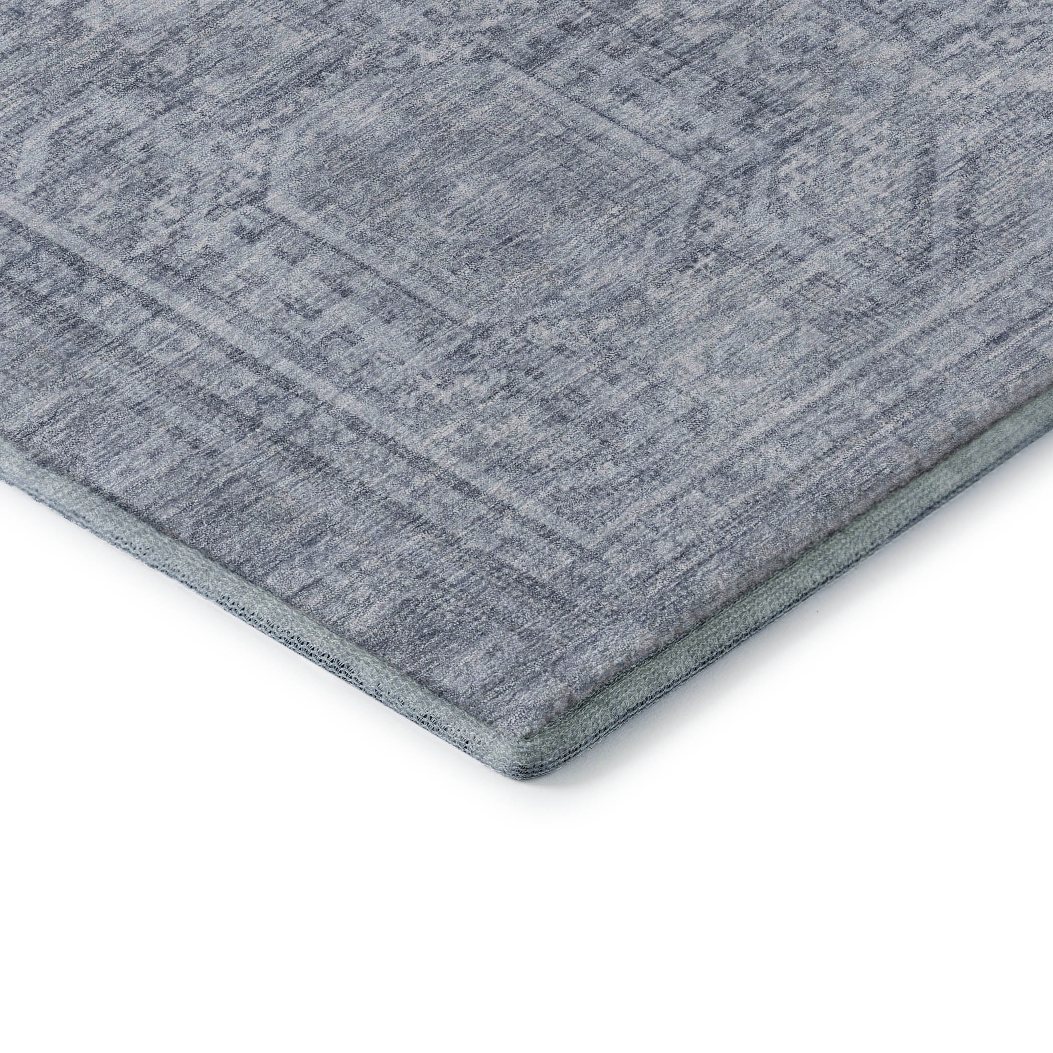 Porto Machine Washable Transitional Sky Blue Rug 1'8" x 2'6" #shape_Rectangle