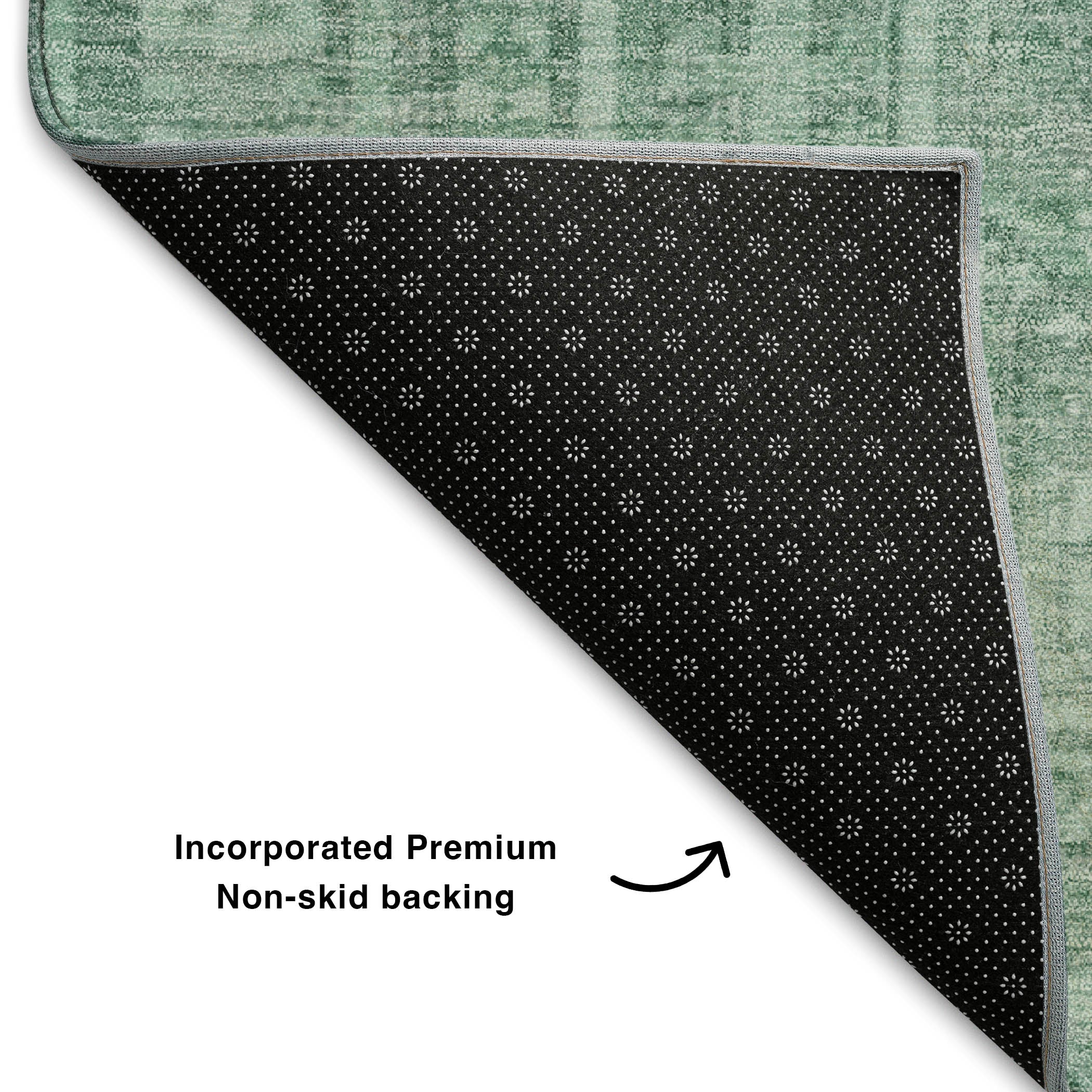 Porto Machine Washable Transitional Teal Rug 1'8" x 2'6" #shape_Rectangle