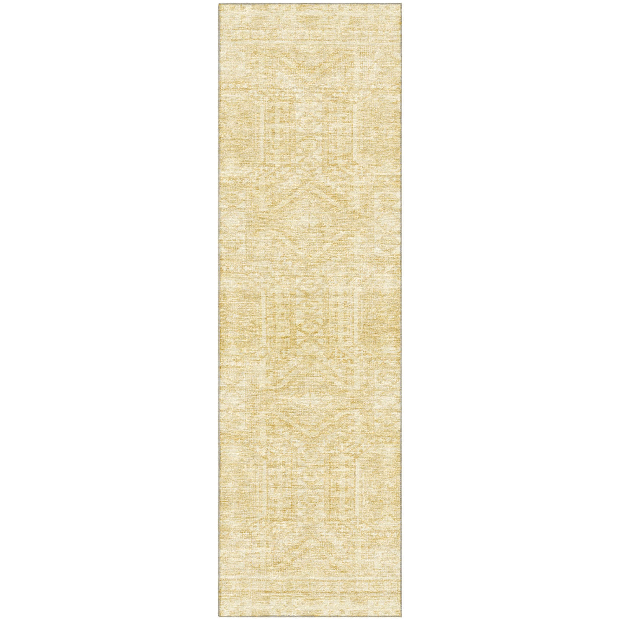 Porto Machine Washable Transitional Wheat Gold Rug 2'3" x 7'6" #shape_Runner